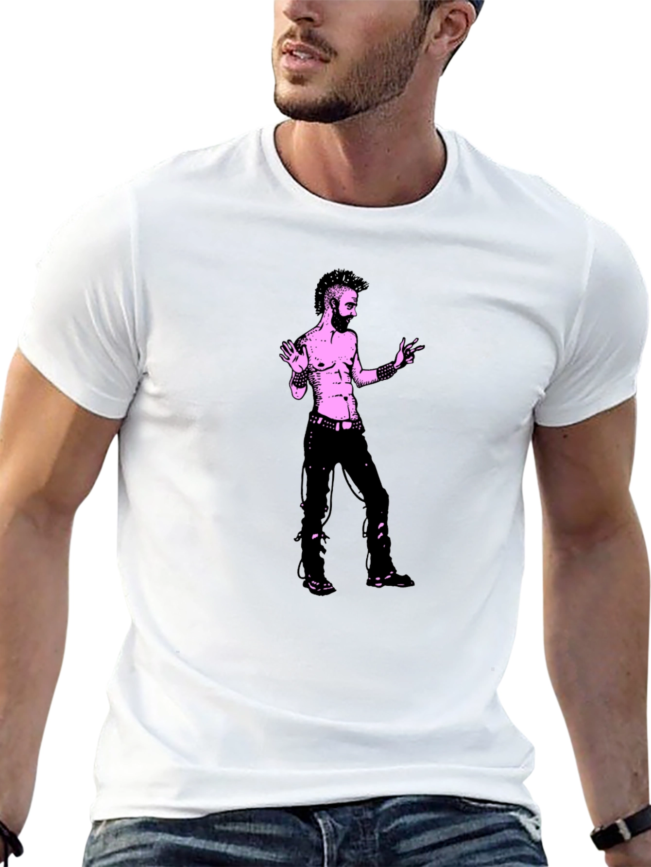 Edgy Graphic Tee - Black Cotton T-Shirt