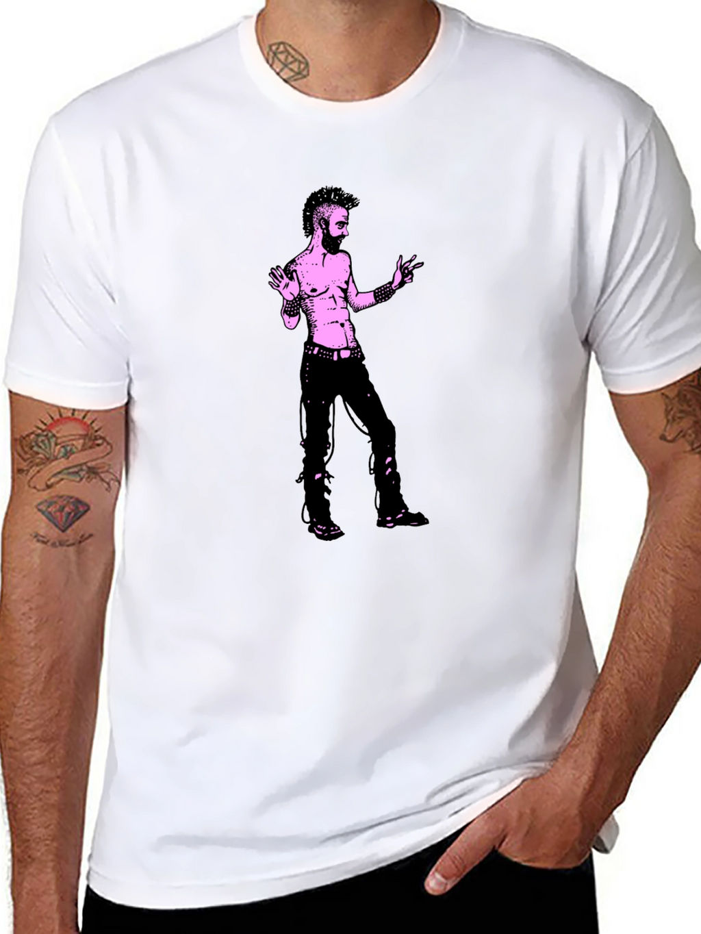 Edgy Graphic Tee - Black Cotton T-Shirt