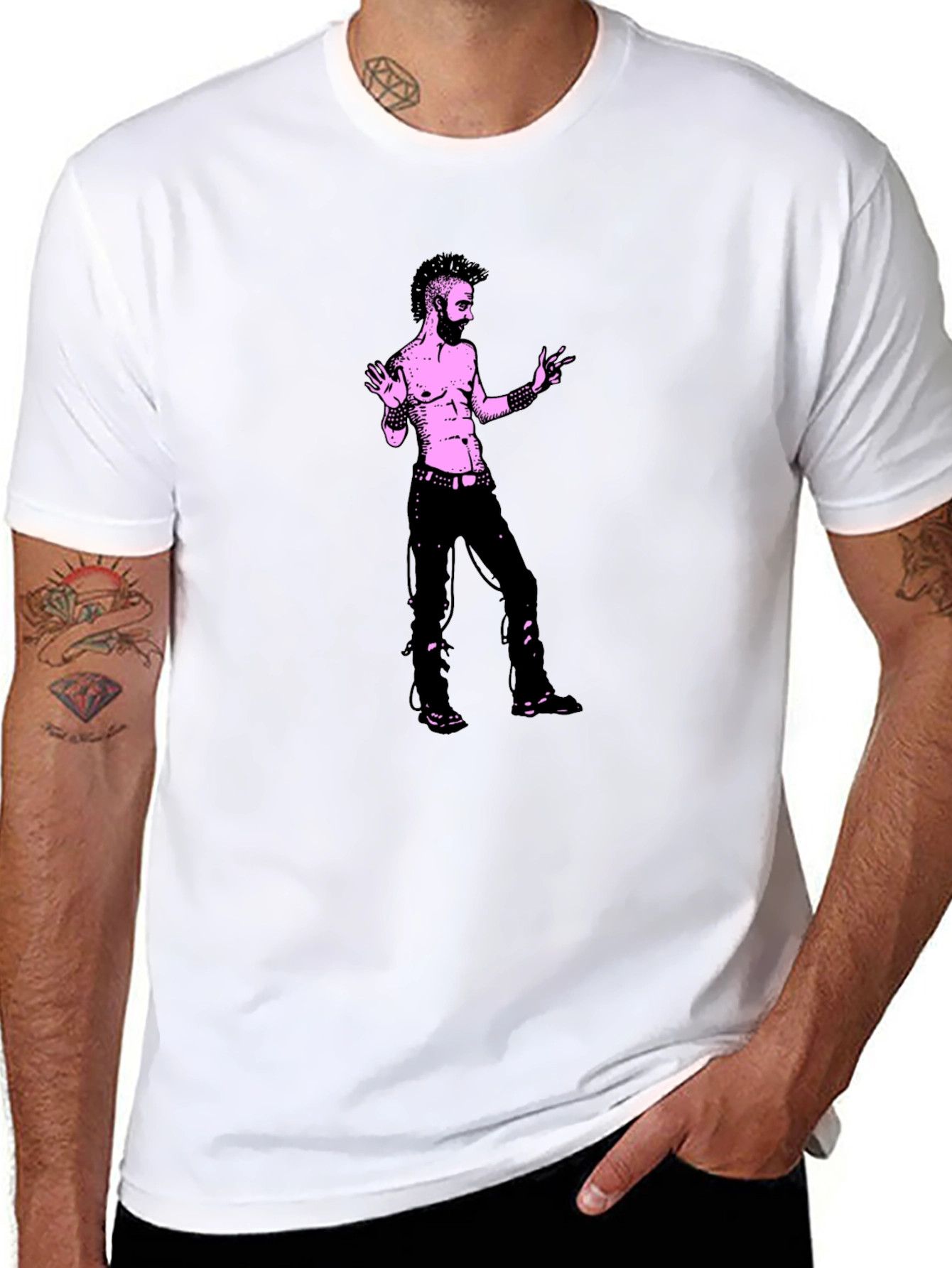 Edgy Graphic Tee - Black Cotton T-Shirt