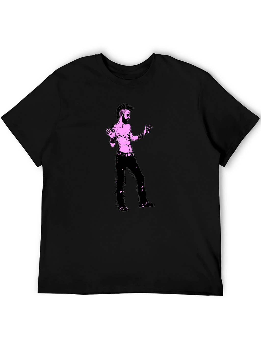 Edgy Graphic Tee - Black Cotton T-Shirt