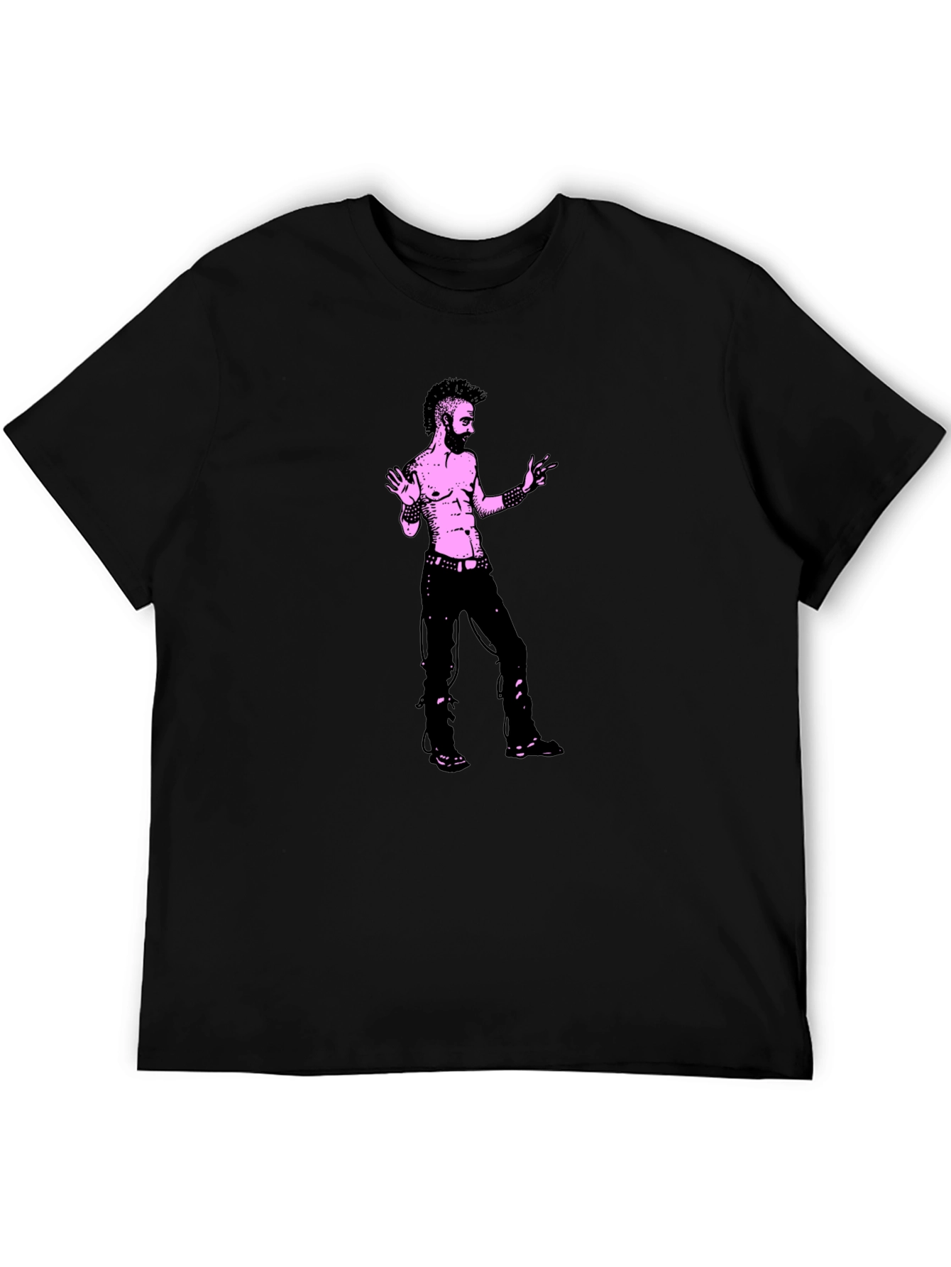 Edgy Graphic Tee - Black Cotton T-Shirt