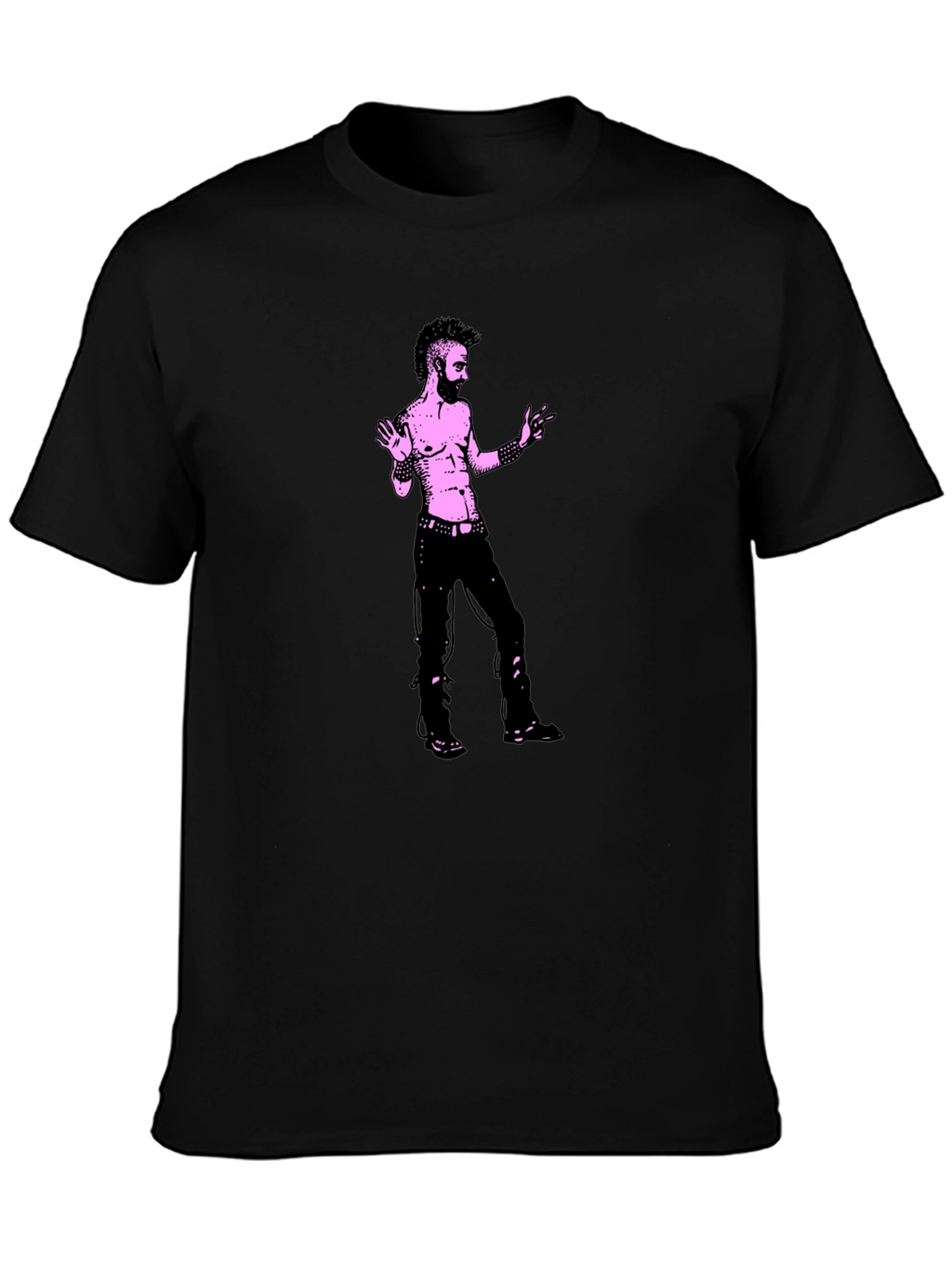 Edgy Graphic Tee - Black Cotton T-Shirt