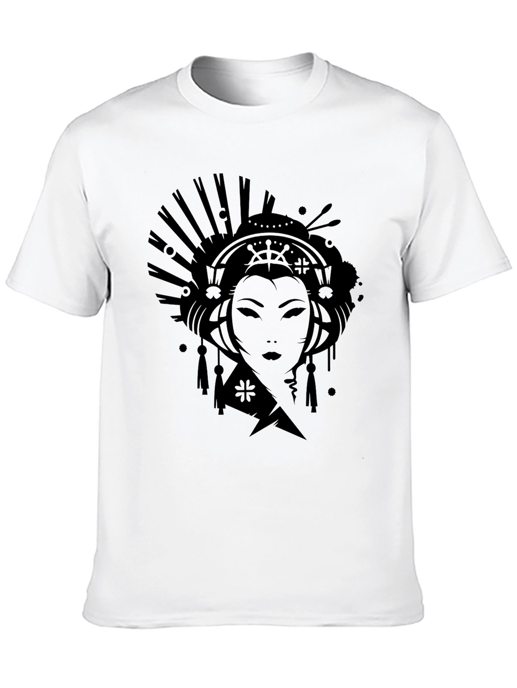 Geisha Graphic Print Black T-Shirt