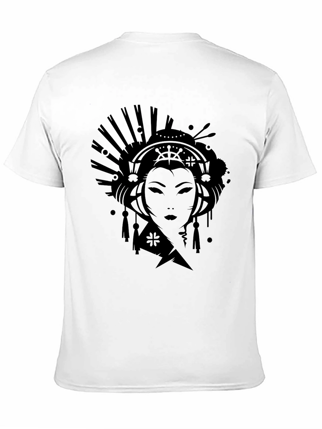 Geisha Graphic Print Black T-Shirt