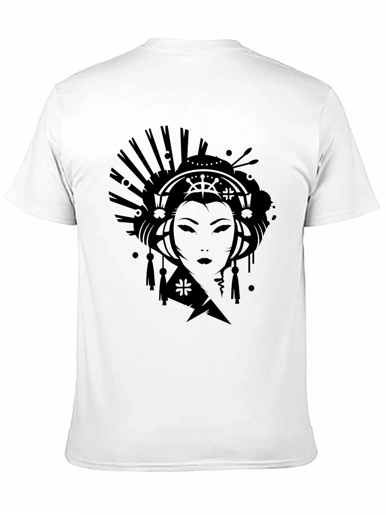 Geisha Graphic Print Black T-Shirt