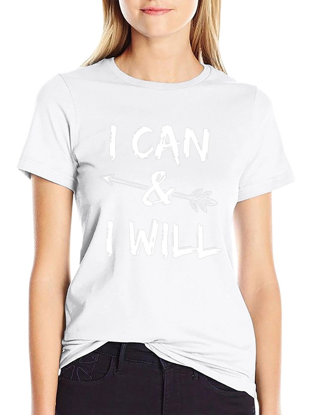 I Can & I Will Arrow Graphic Black T-Shirt