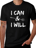 I Can & I Will Arrow Graphic Black T-Shirt