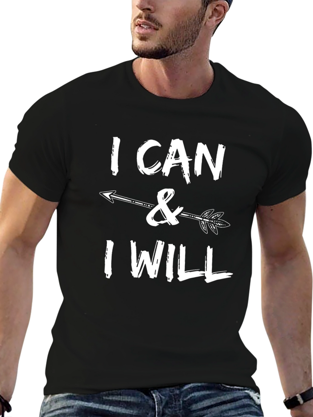 I Can & I Will Arrow Graphic Black T-Shirt