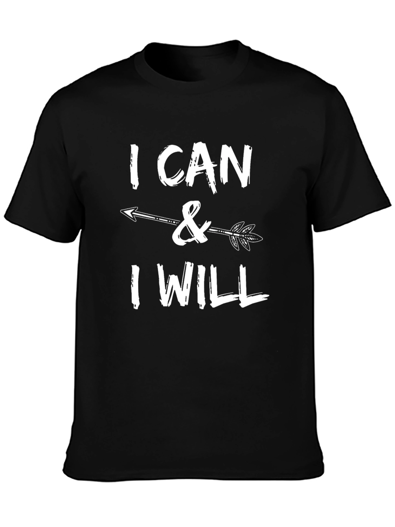 I Can & I Will Arrow Graphic Black T-Shirt