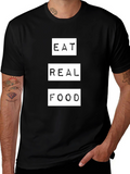 Eat Real Food Graphic Tee - Black Unisex T-Shirt