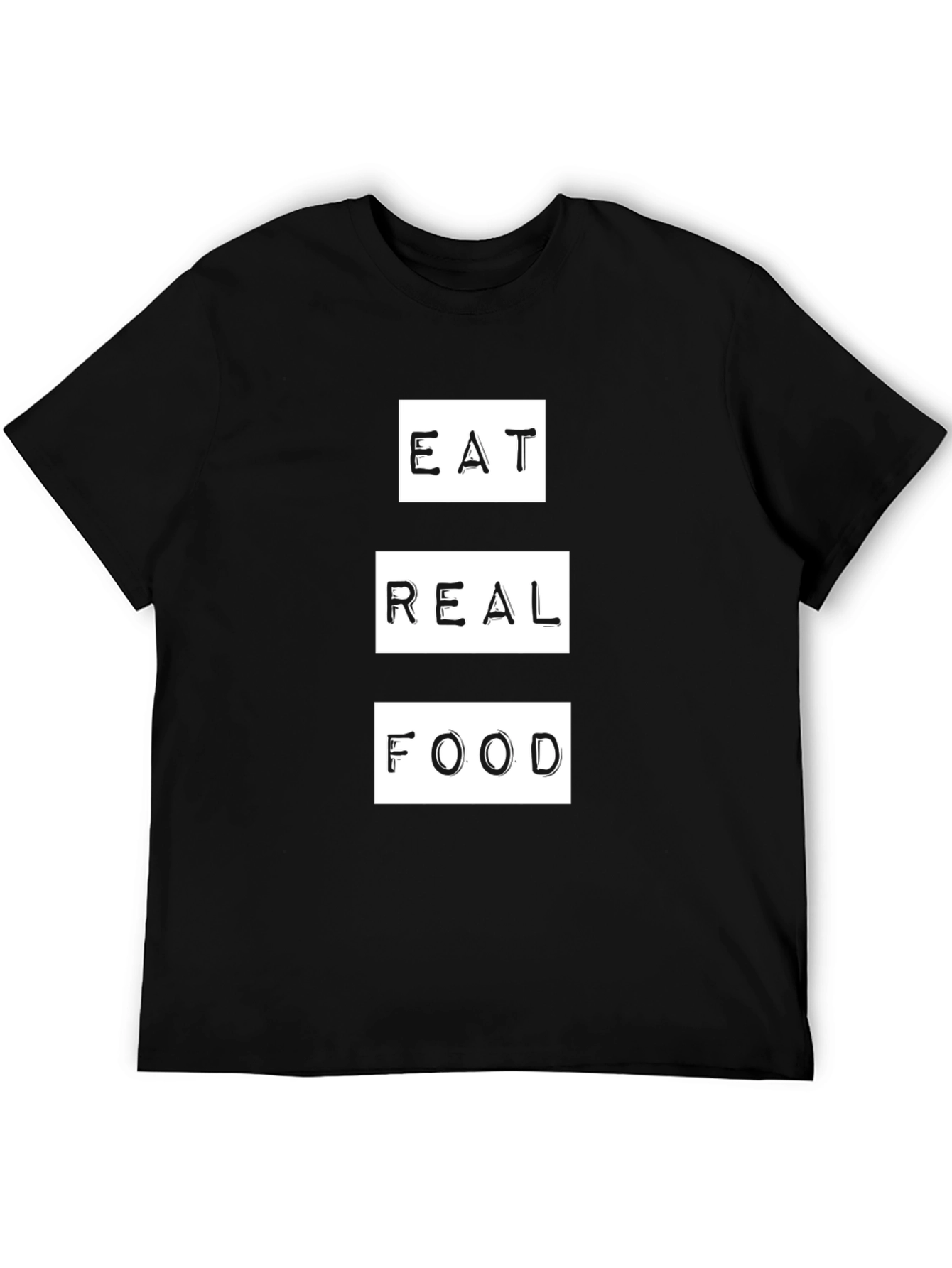 Eat Real Food Graphic Tee - Black Unisex T-Shirt