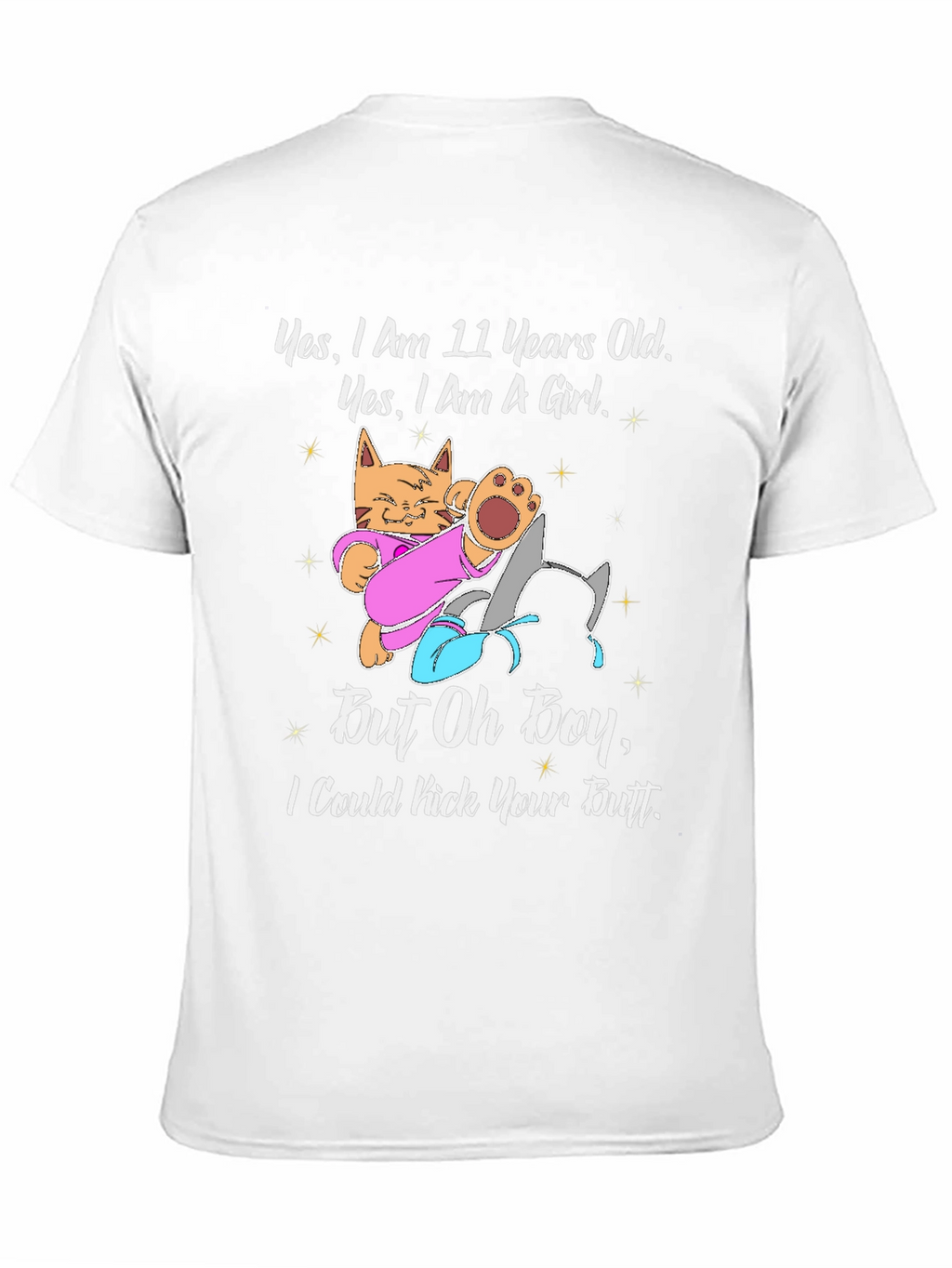 11 Year Old Girl Cat Kick Butt Funny T-Shirt