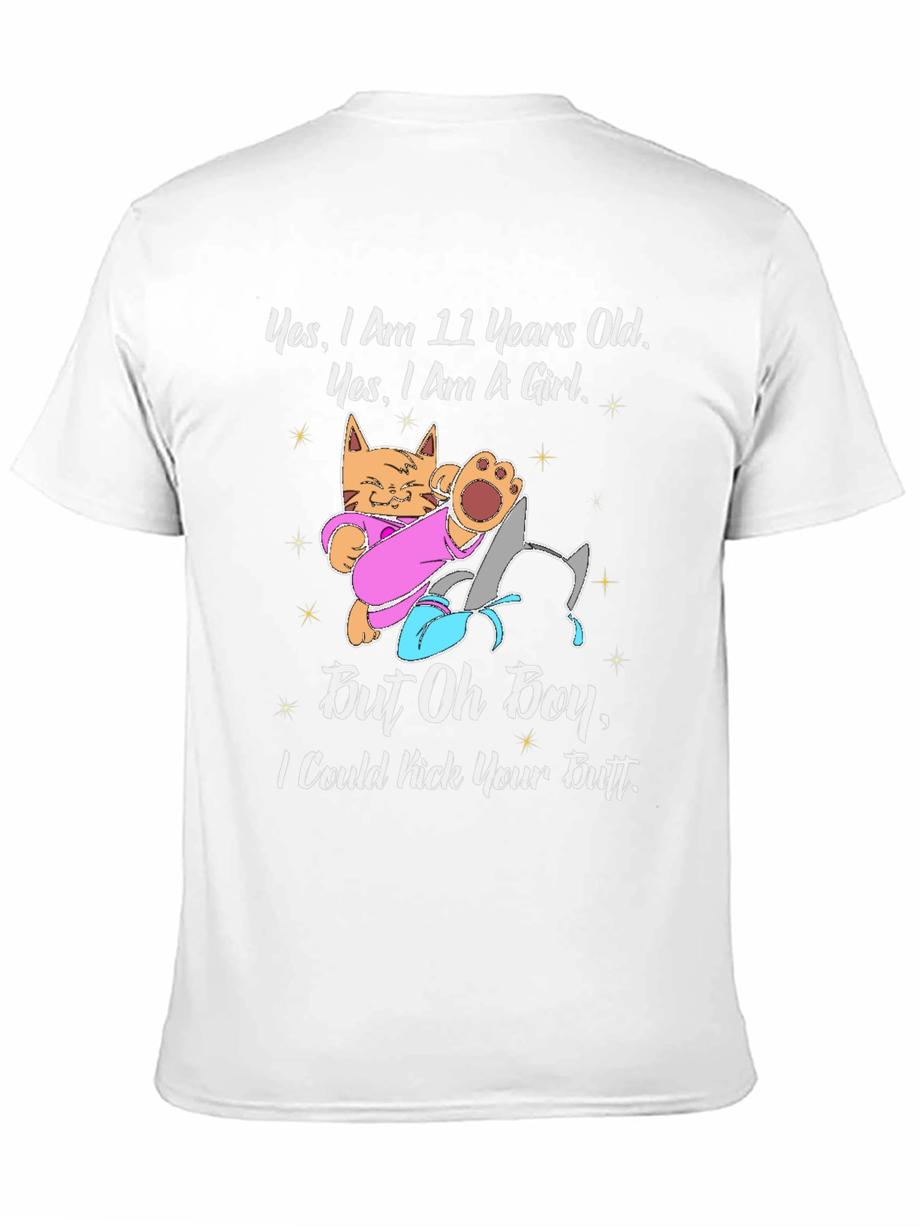 11 Year Old Girl Cat Kick Butt Funny T-Shirt
