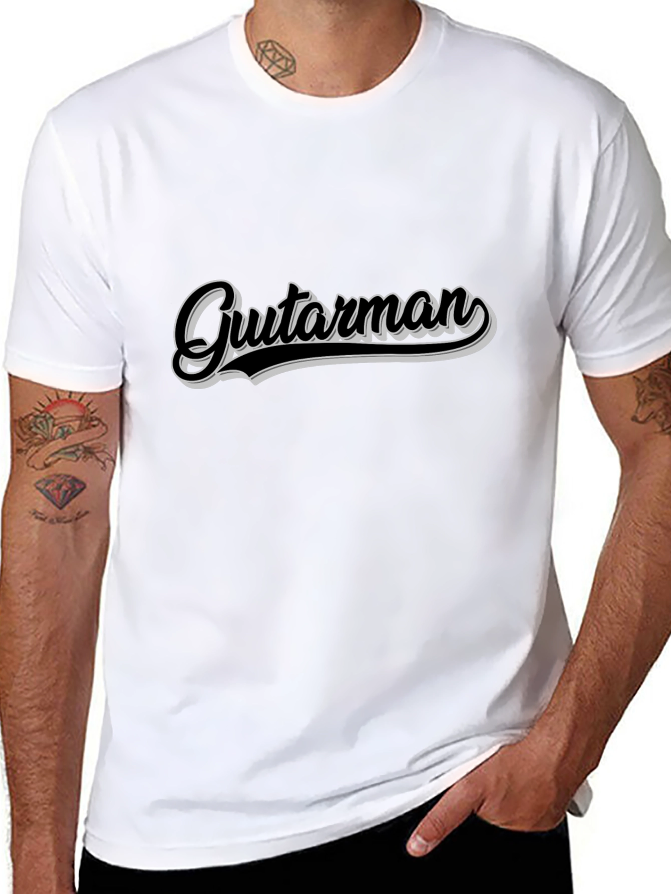 Gutarman Graphic Print Crew Neck Tee
