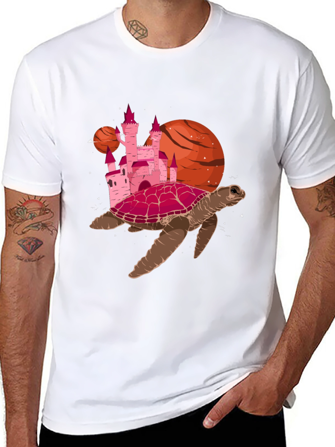 Turtle Castle Planet Black T-Shirt