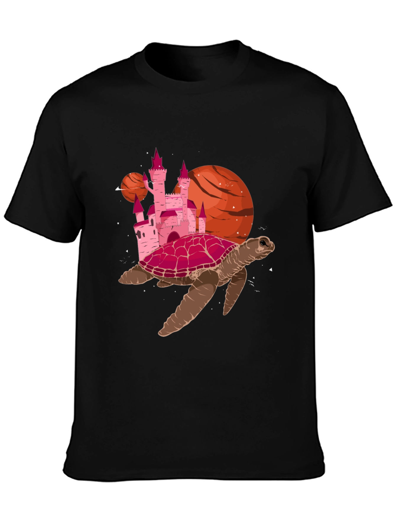 Turtle Castle Planet Black T-Shirt