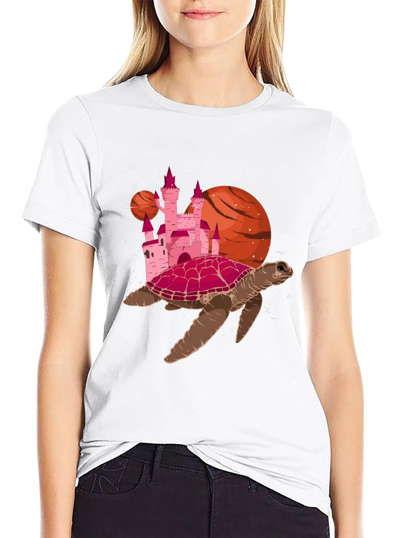 Turtle Castle Planet Black T-Shirt