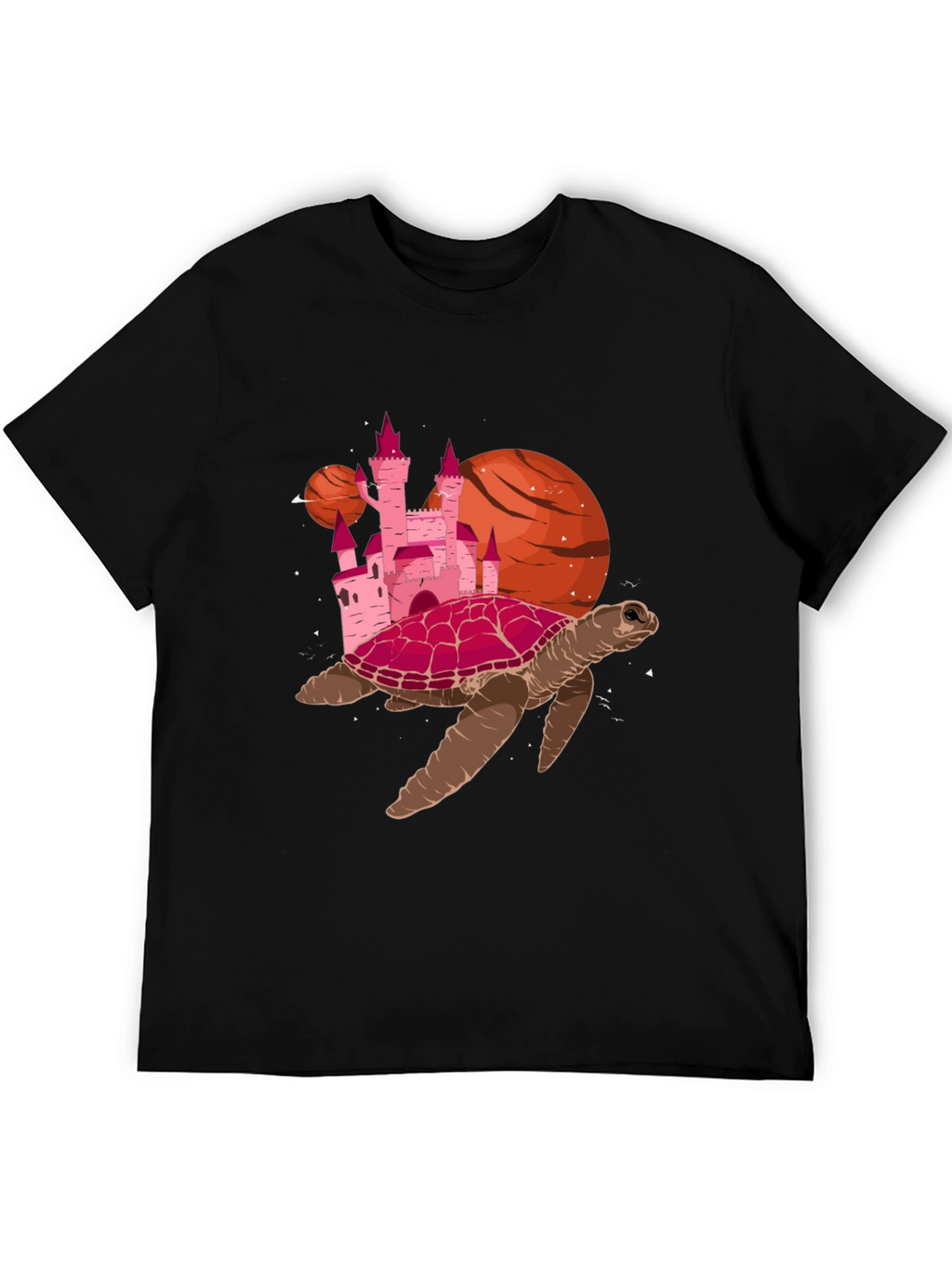 Turtle Castle Planet Black T-Shirt