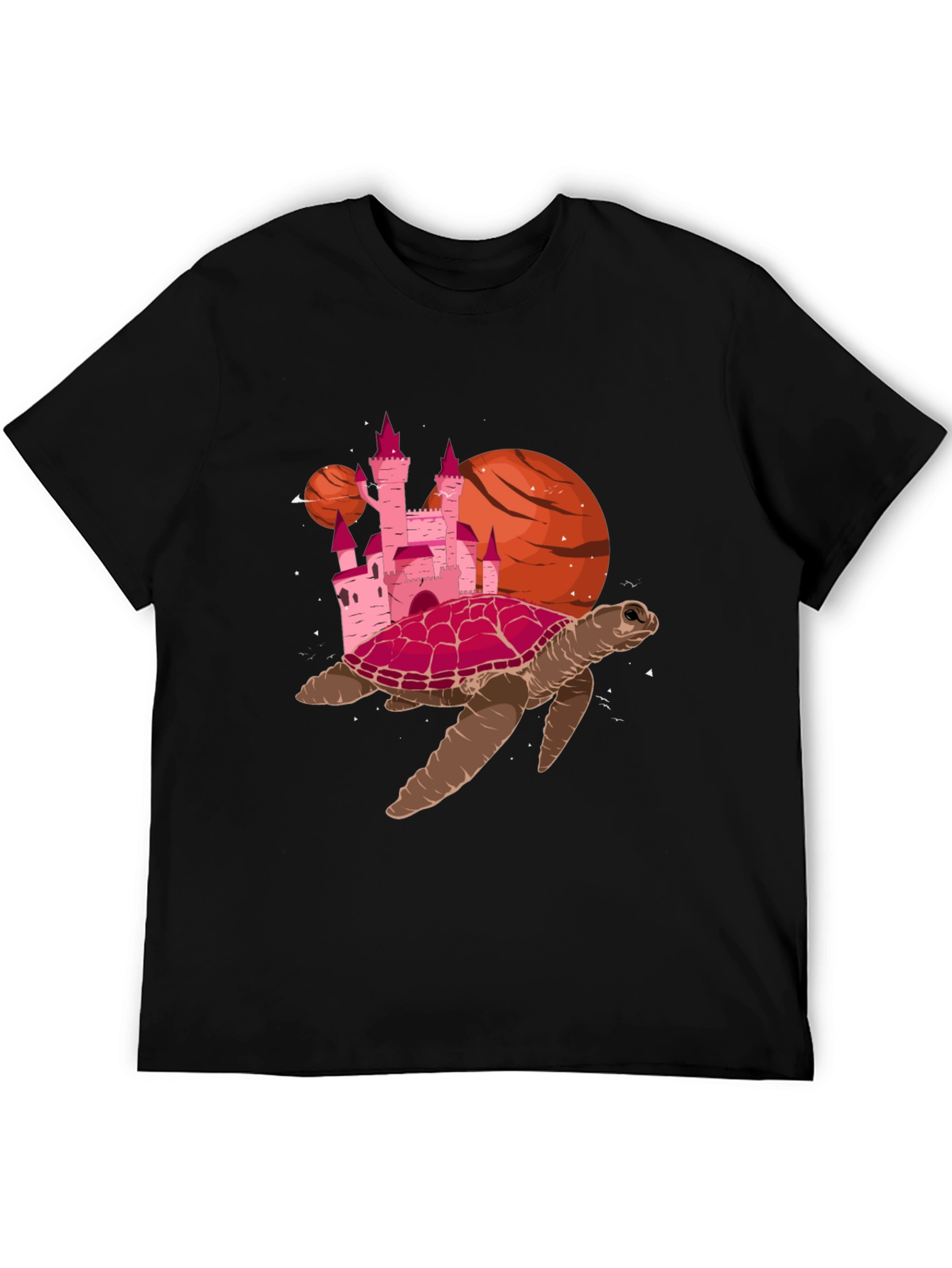 Turtle Castle Planet Black T-Shirt