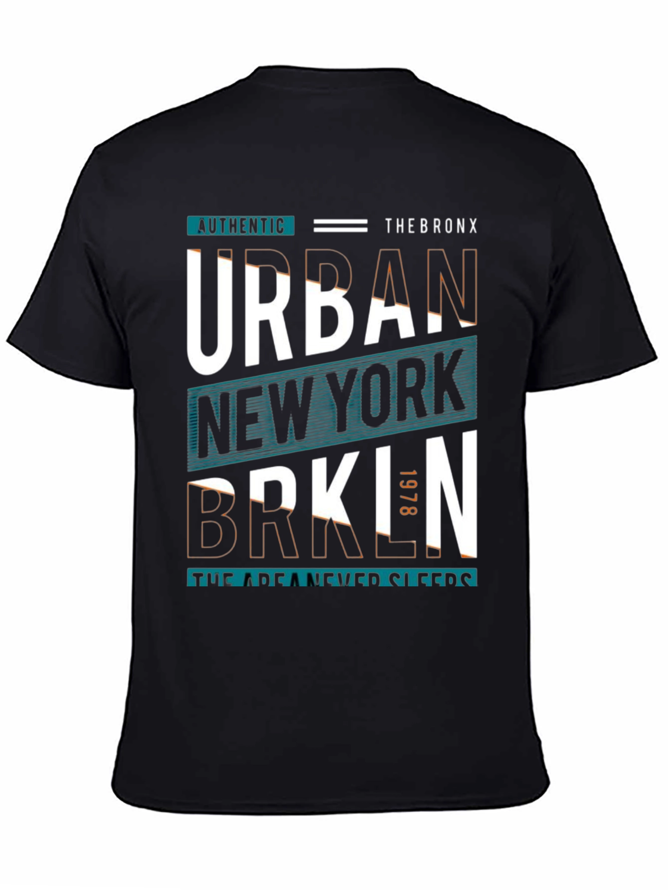Urban New York Graphic Print Black T-Shirt