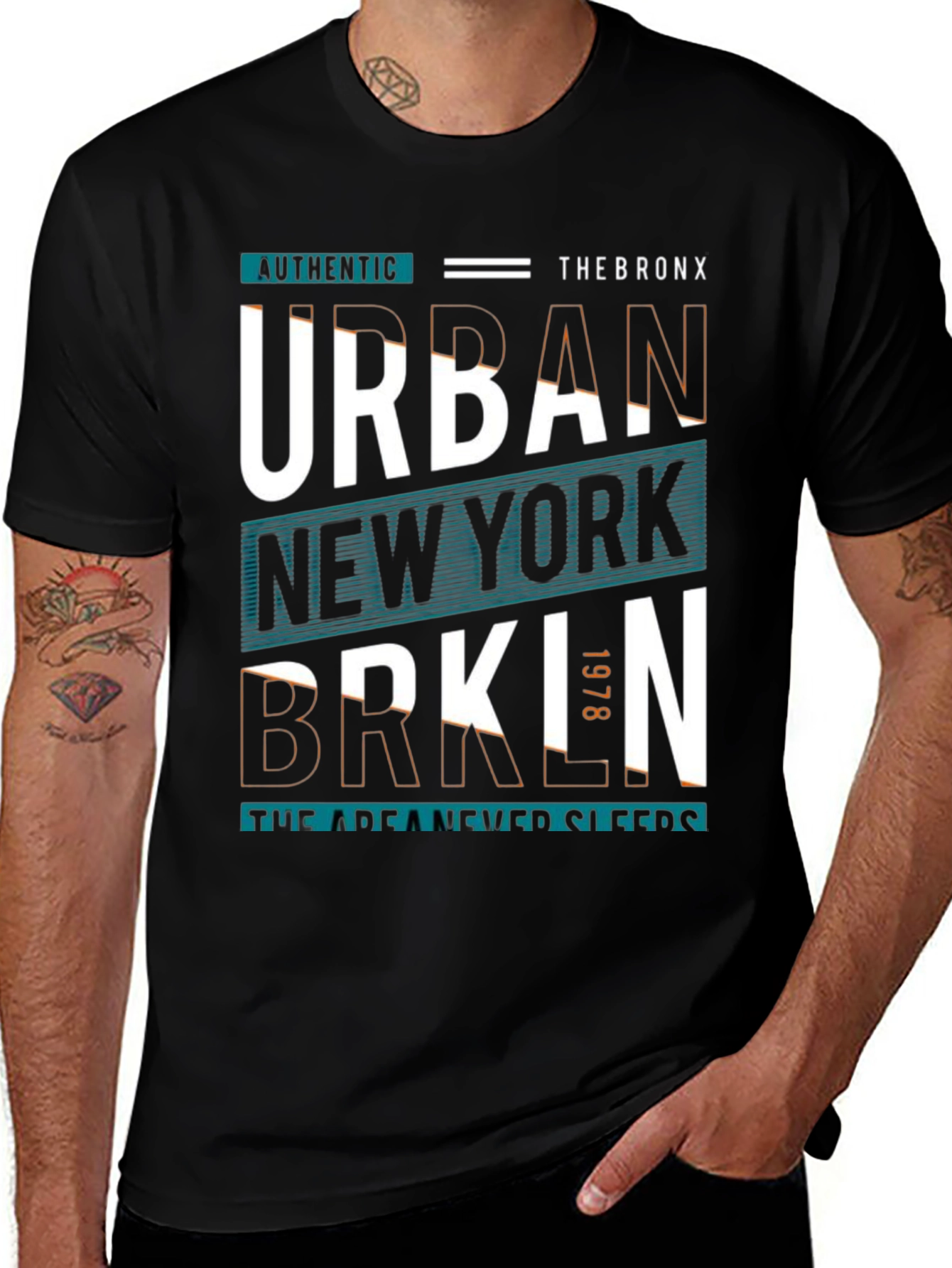 Urban New York Graphic Print Black T-Shirt