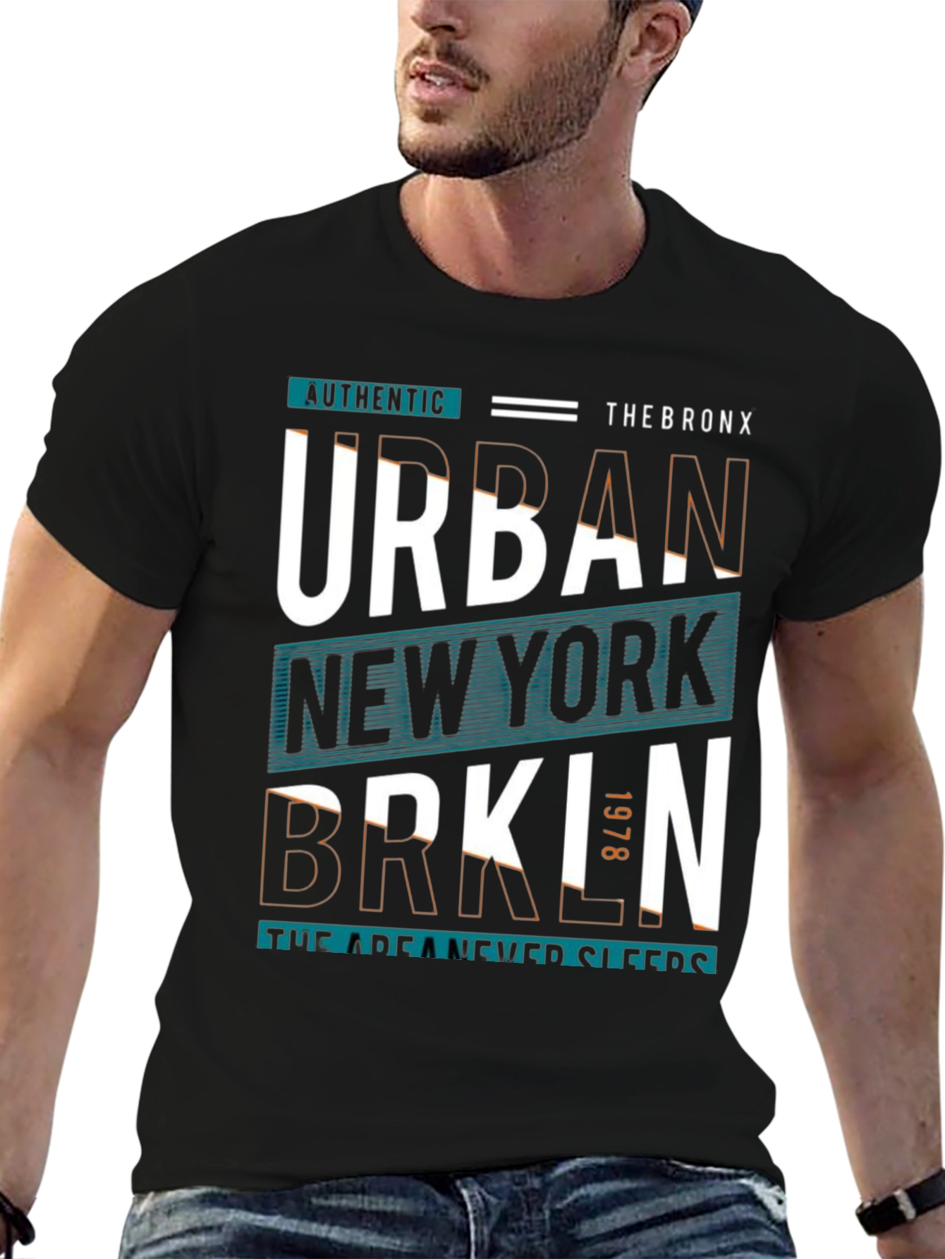 Urban New York Graphic Print Black T-Shirt