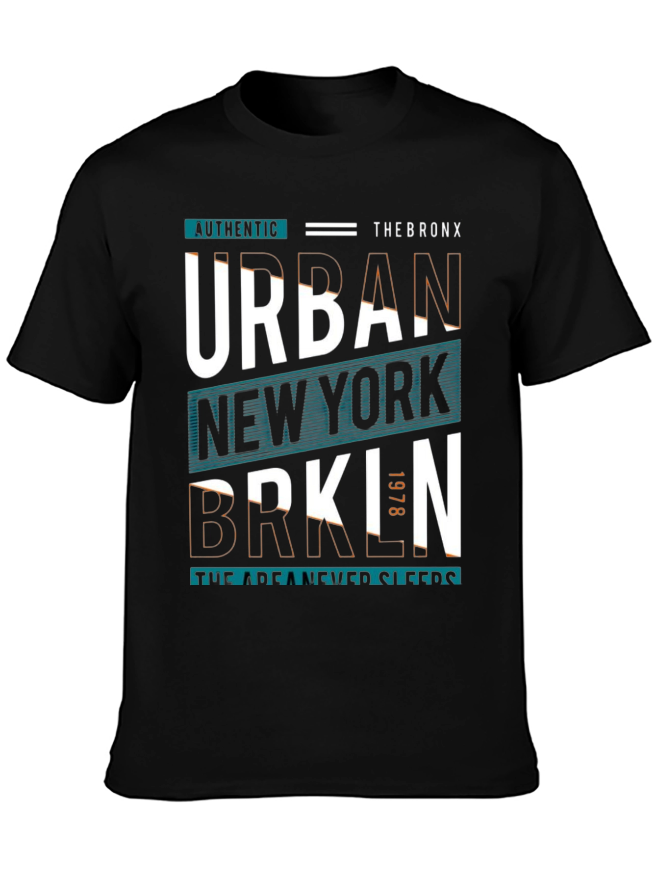 Urban New York Graphic Print Black T-Shirt