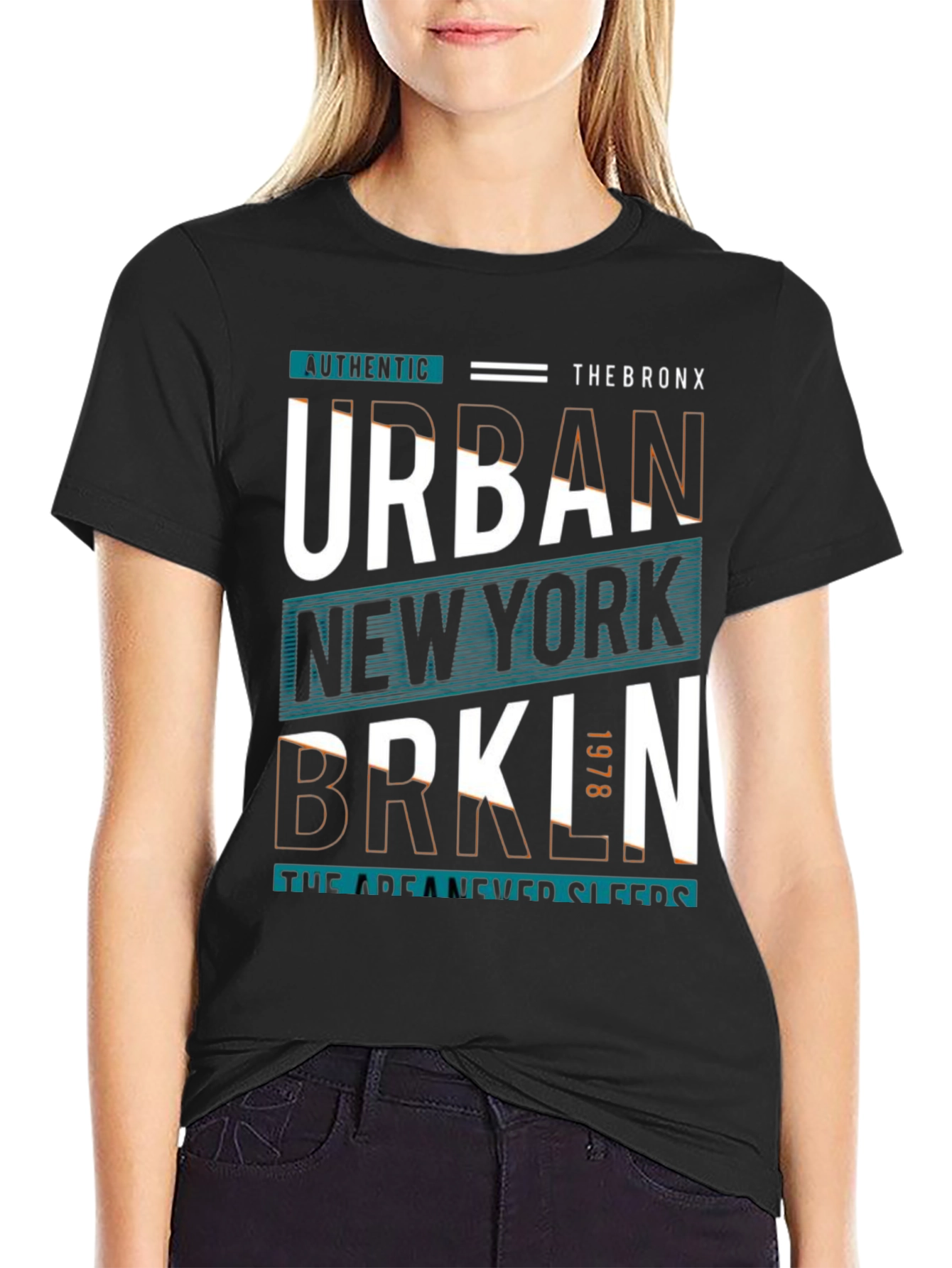 Urban New York Graphic Print Black T-Shirt