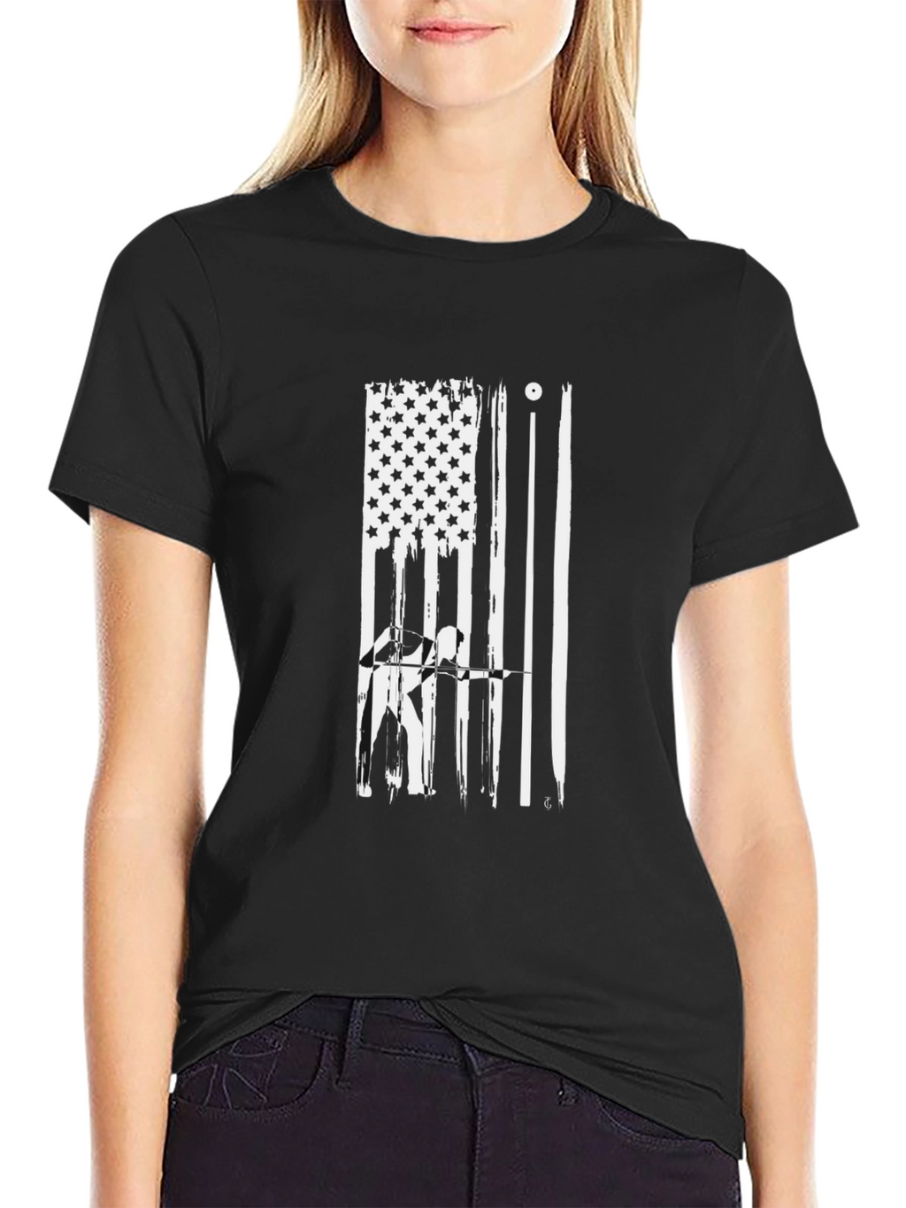 Pool Player American Flag Graphic T-Shirt