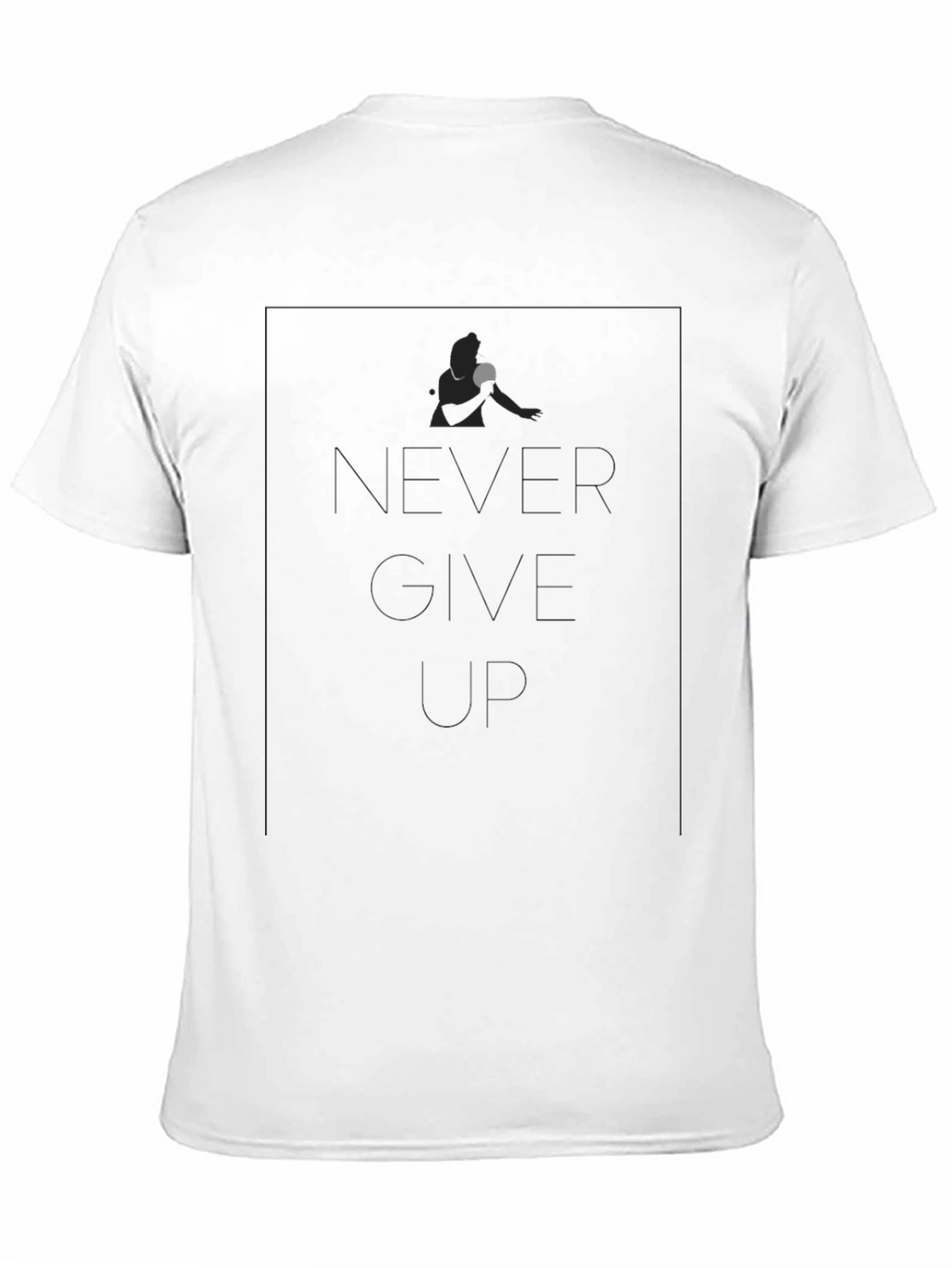 Never Give Up Table Tennis Player Black T-Shirt
