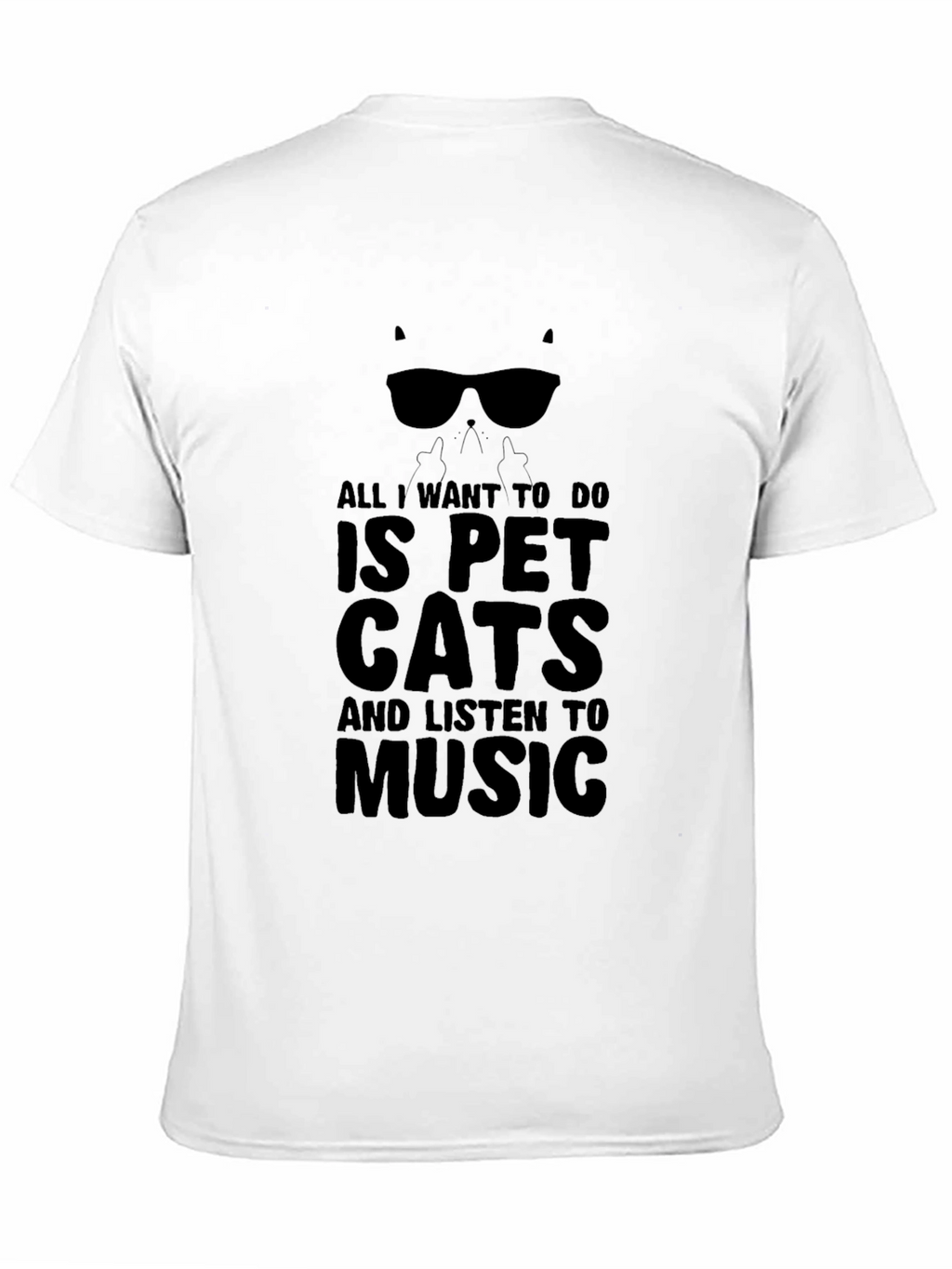 Pet Cats and Music Black Graphic Tee