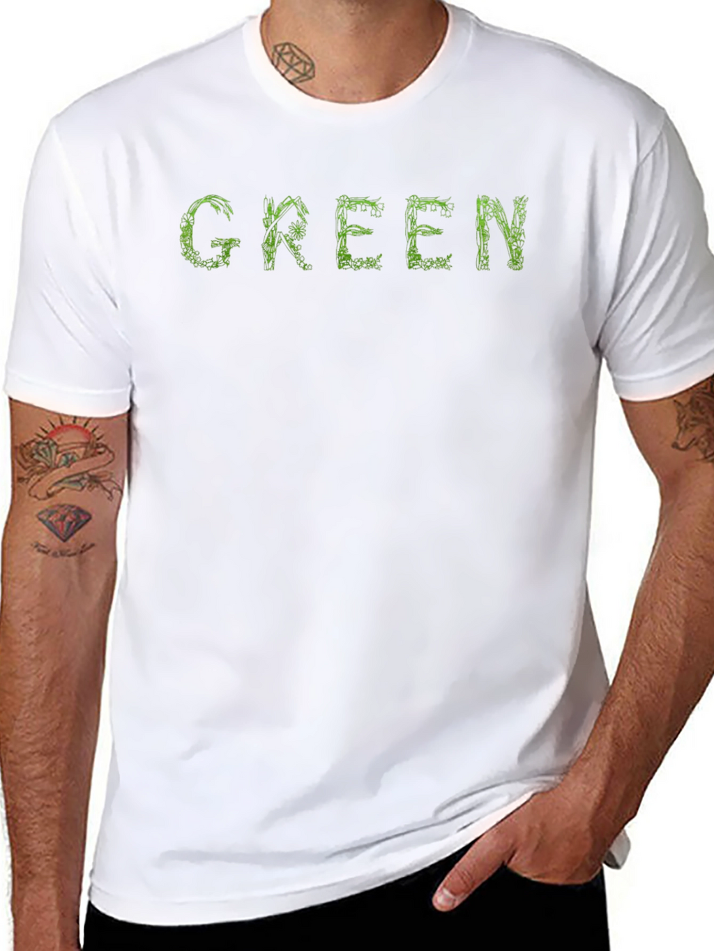 Green Graphic Tee - Unique Nature Design T-Shirt