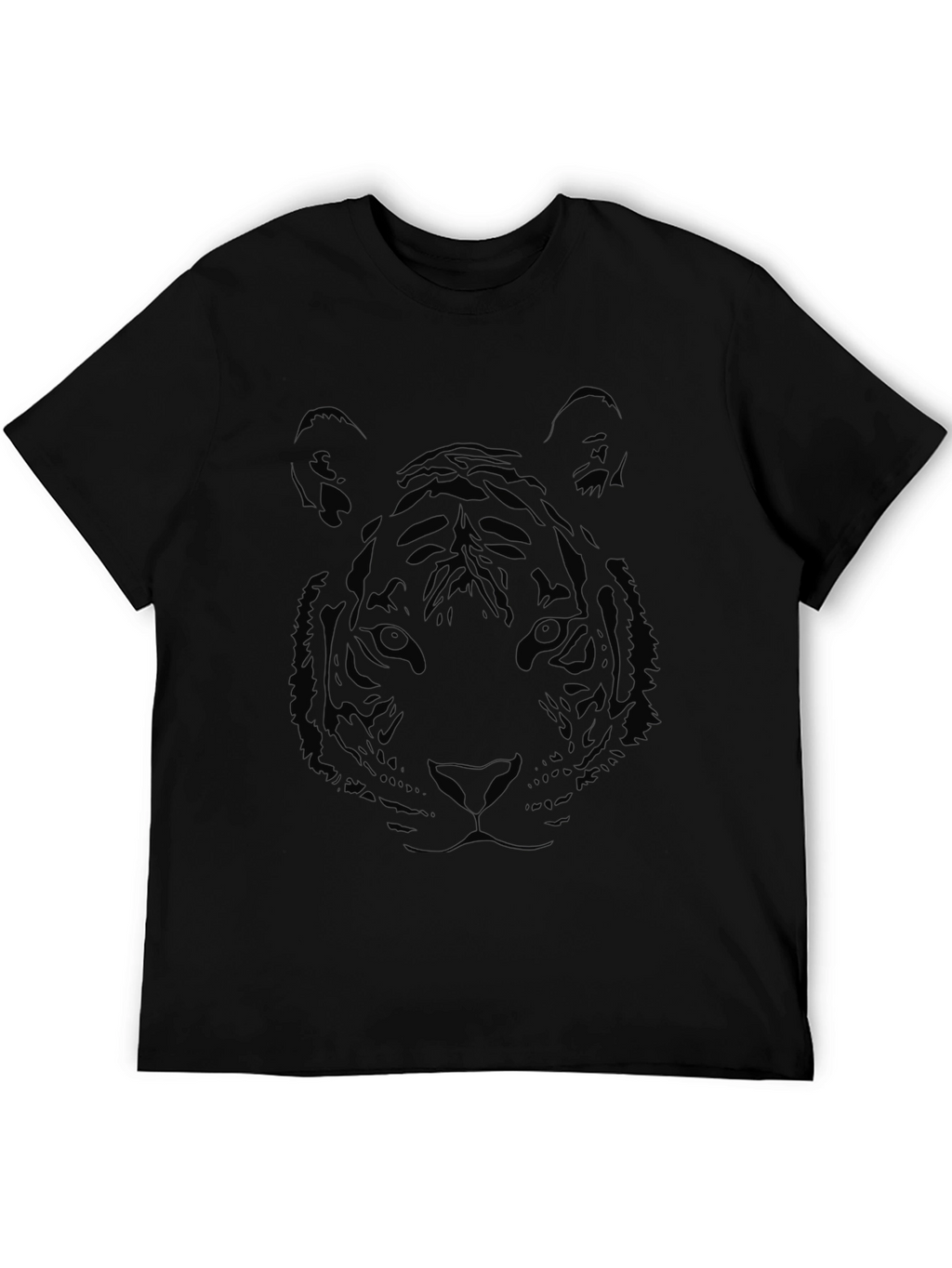 Black Tiger Graphic Print T-Shirt