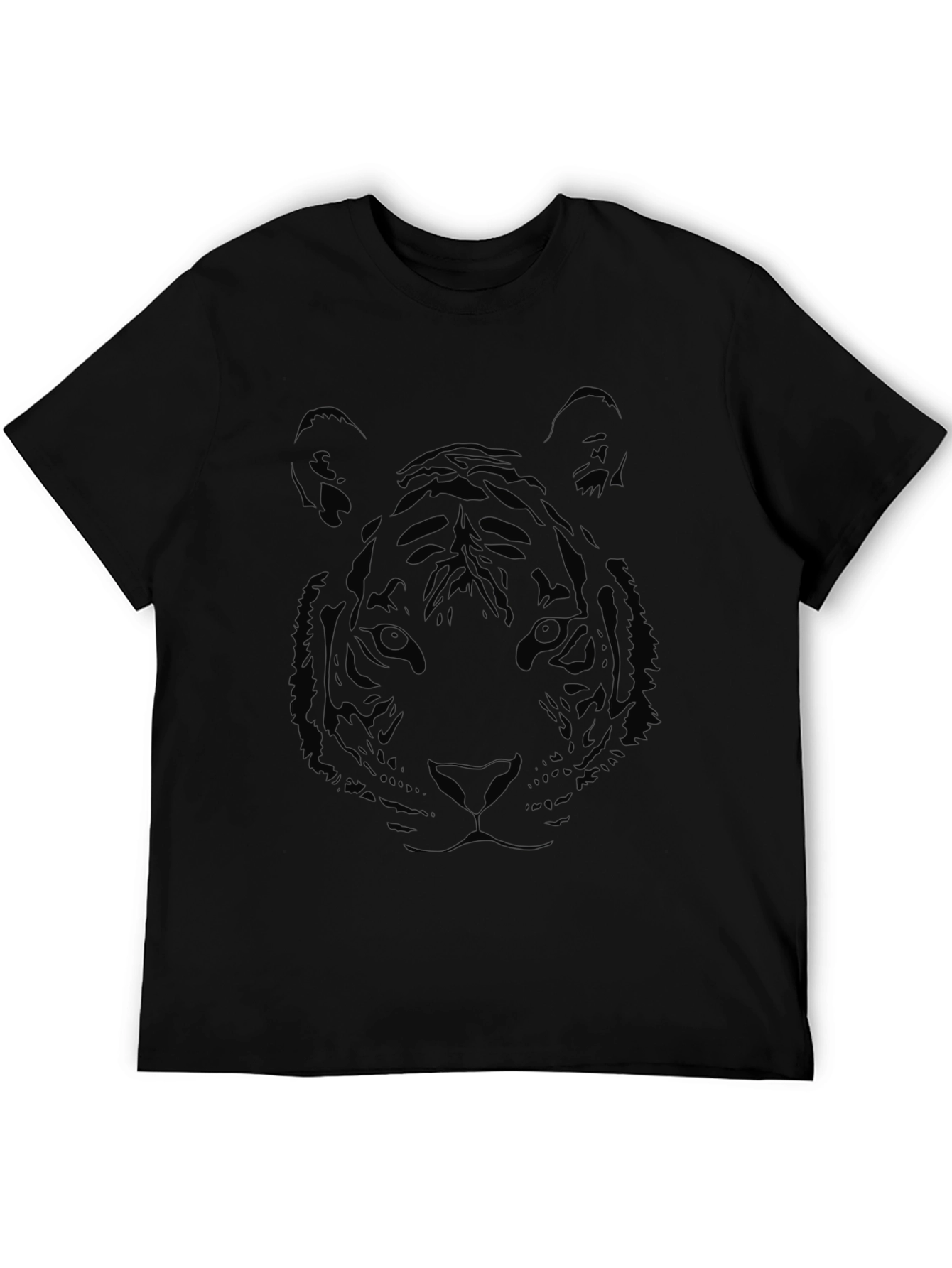 Black Tiger Graphic Print T-Shirt