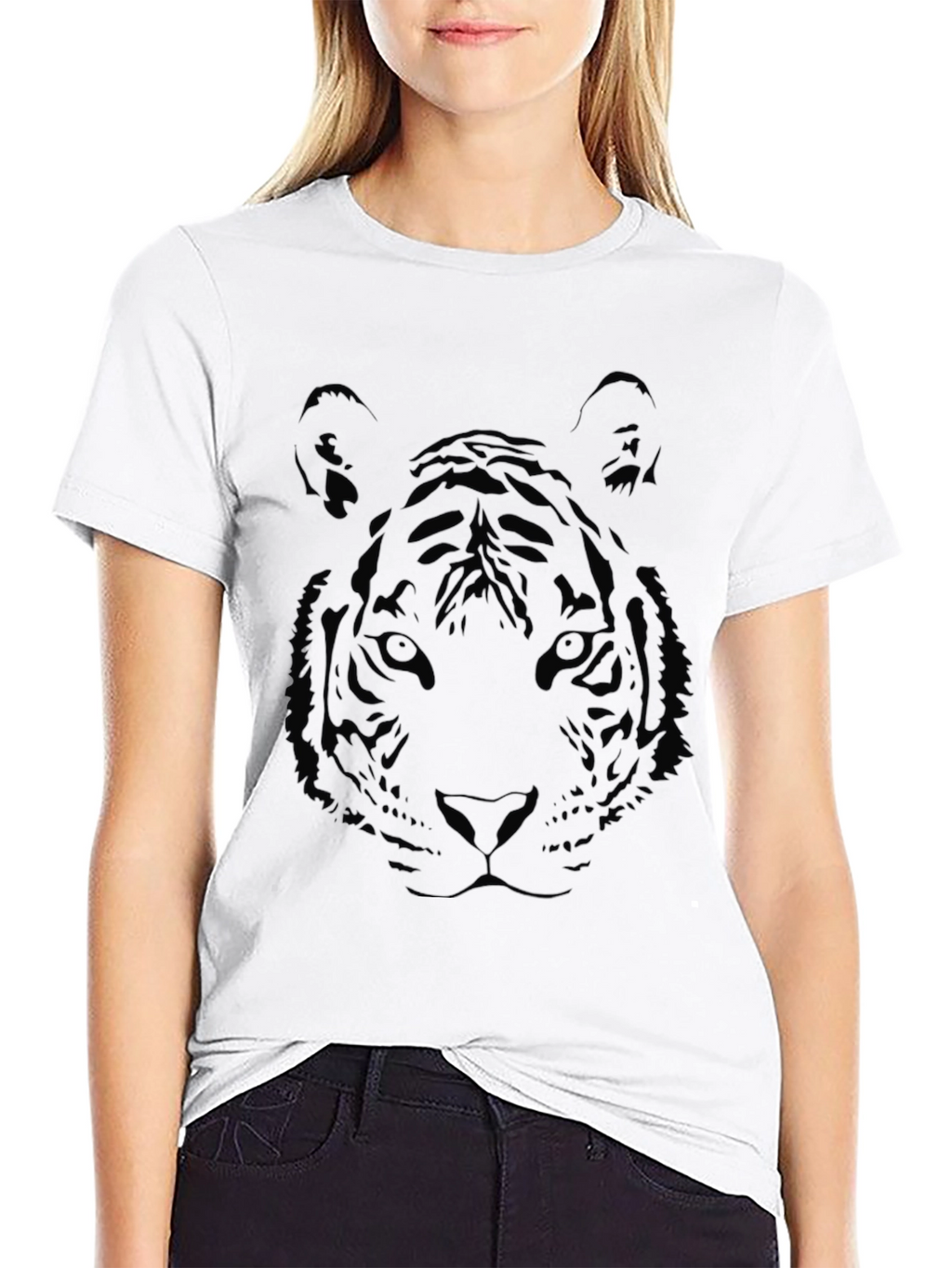 Black Tiger Graphic Print T-Shirt