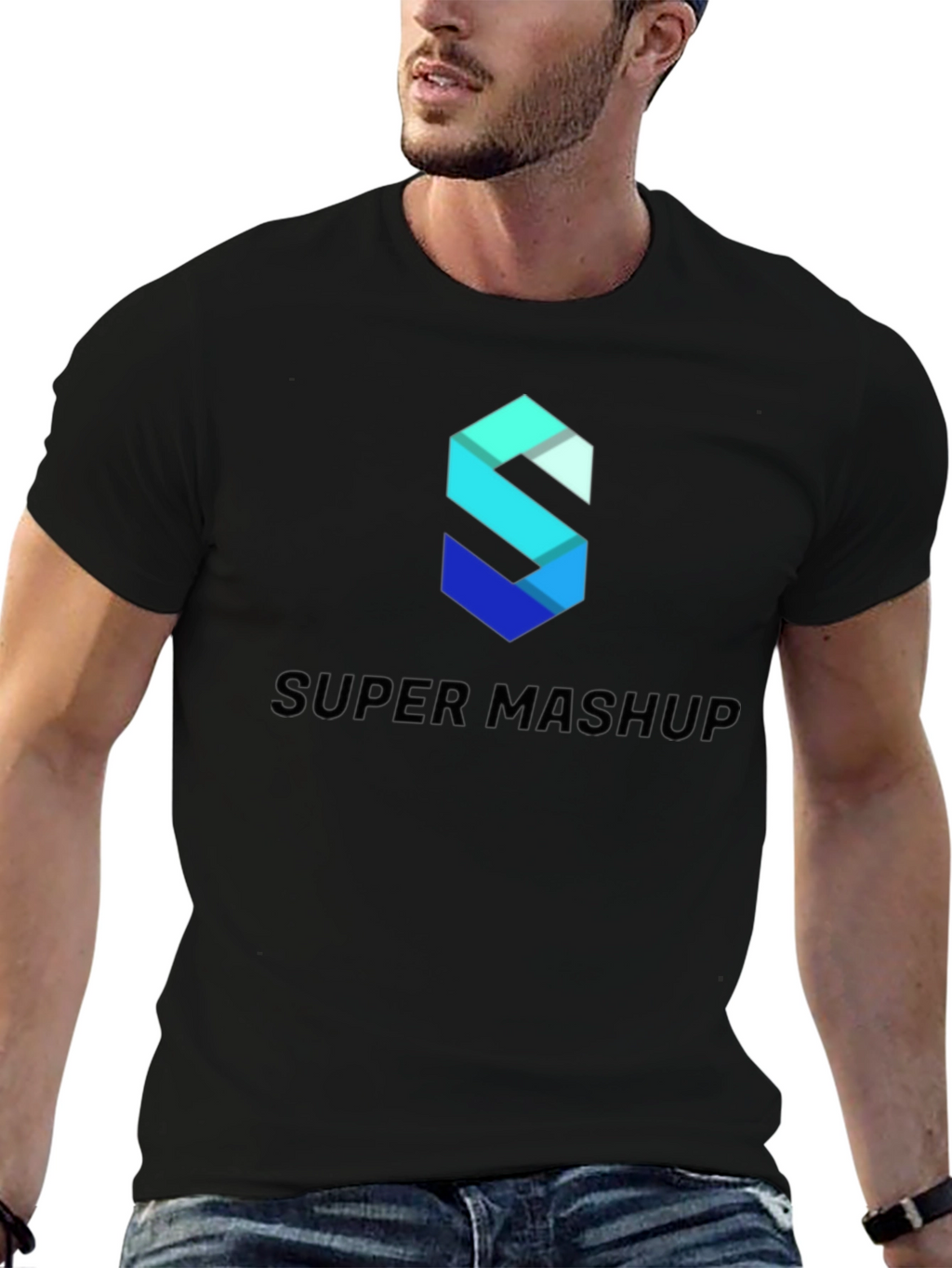 Super Mashup Black Graphic Tee