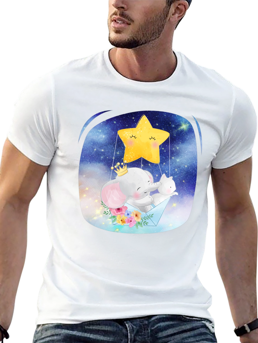 Cute Elephant & Star T-Shirt