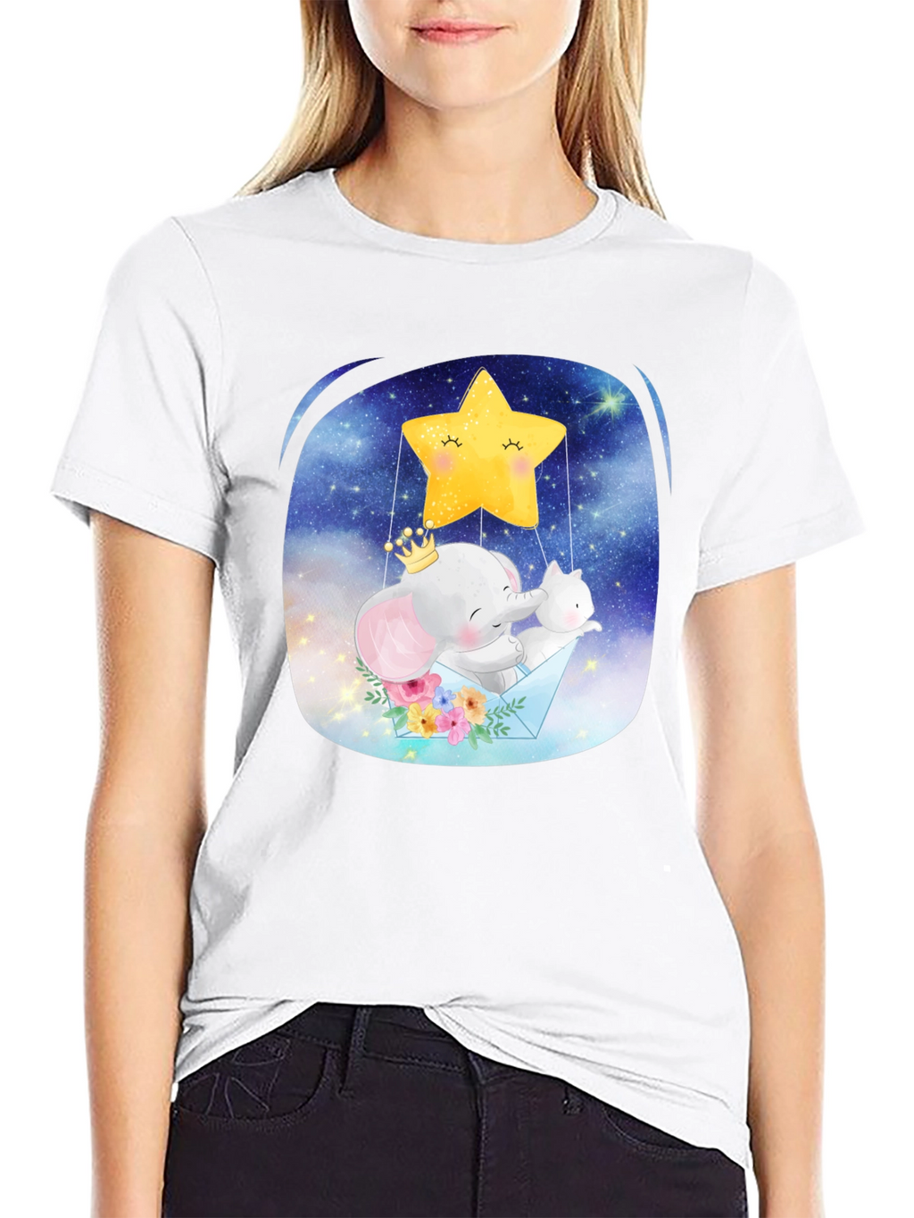 Cute Elephant & Star T-Shirt