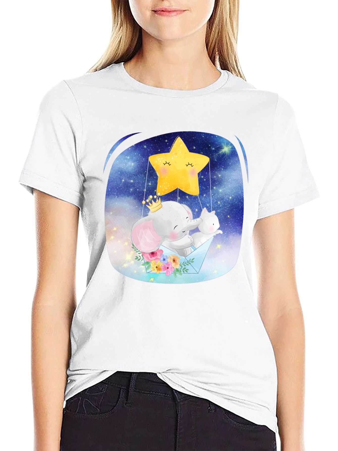 Cute Elephant & Star T-Shirt