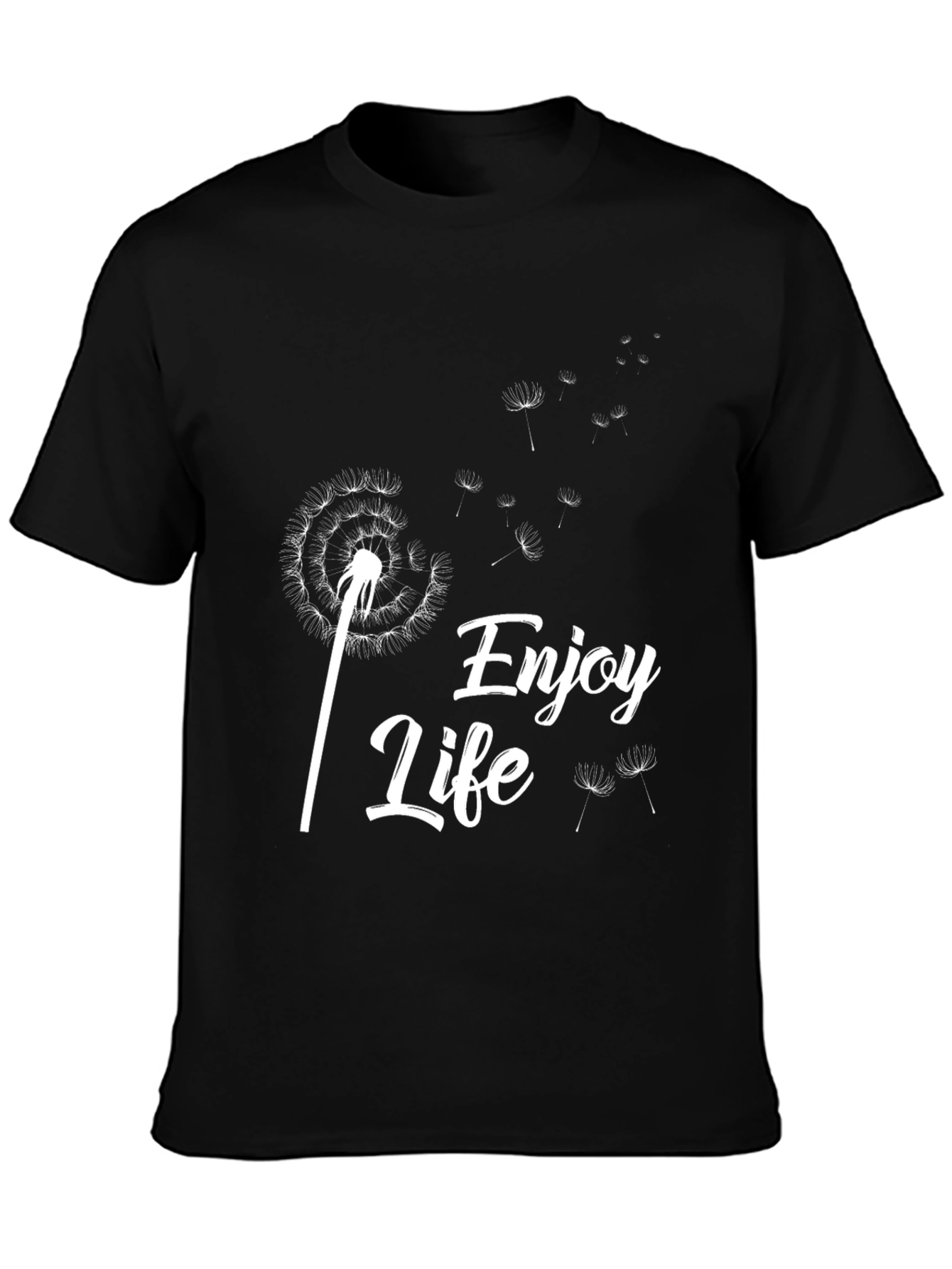 Enjoy Life Dandelion Graphic Tee - Black Cotton