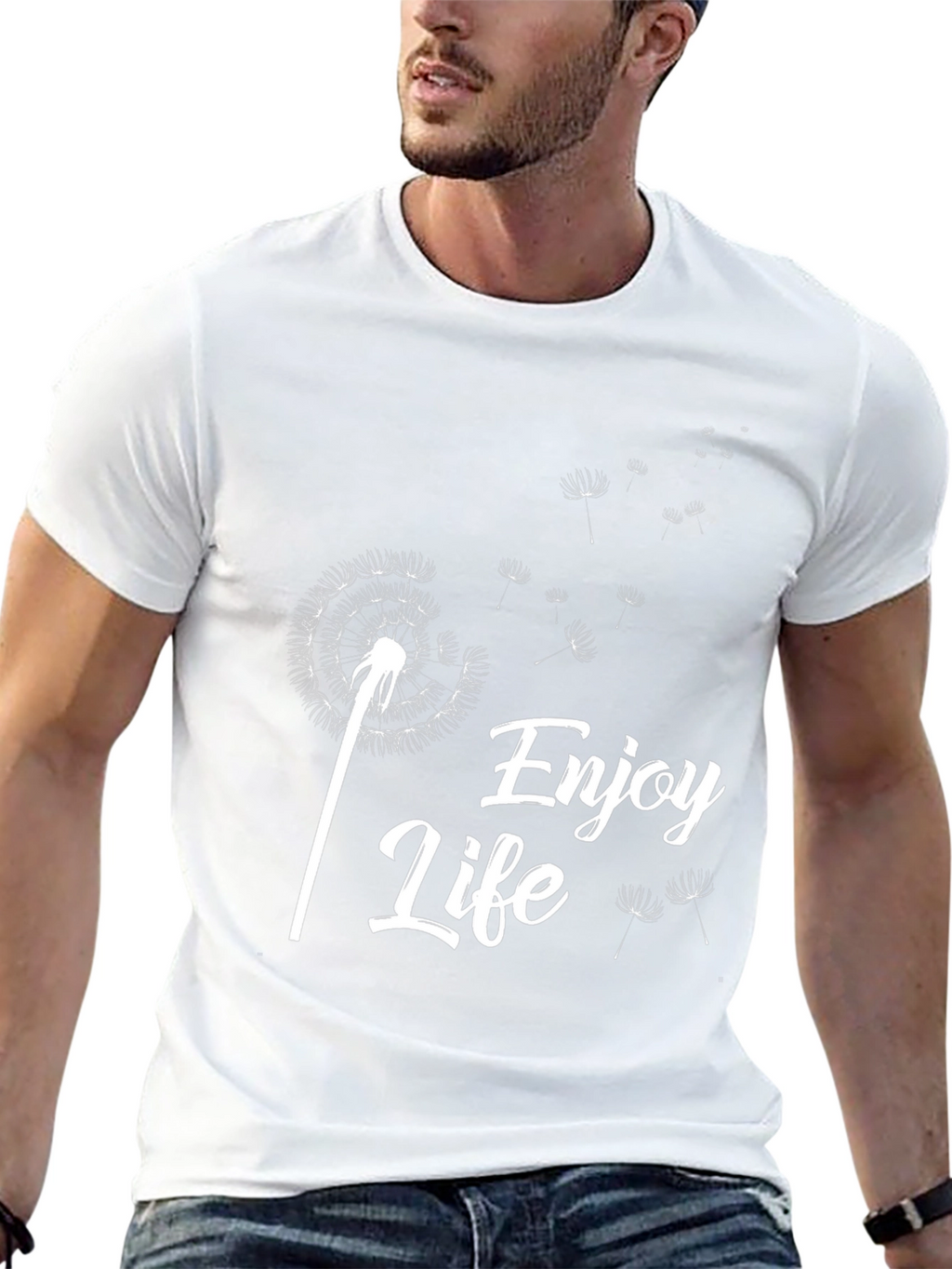 Enjoy Life Dandelion Graphic Tee - Black Cotton