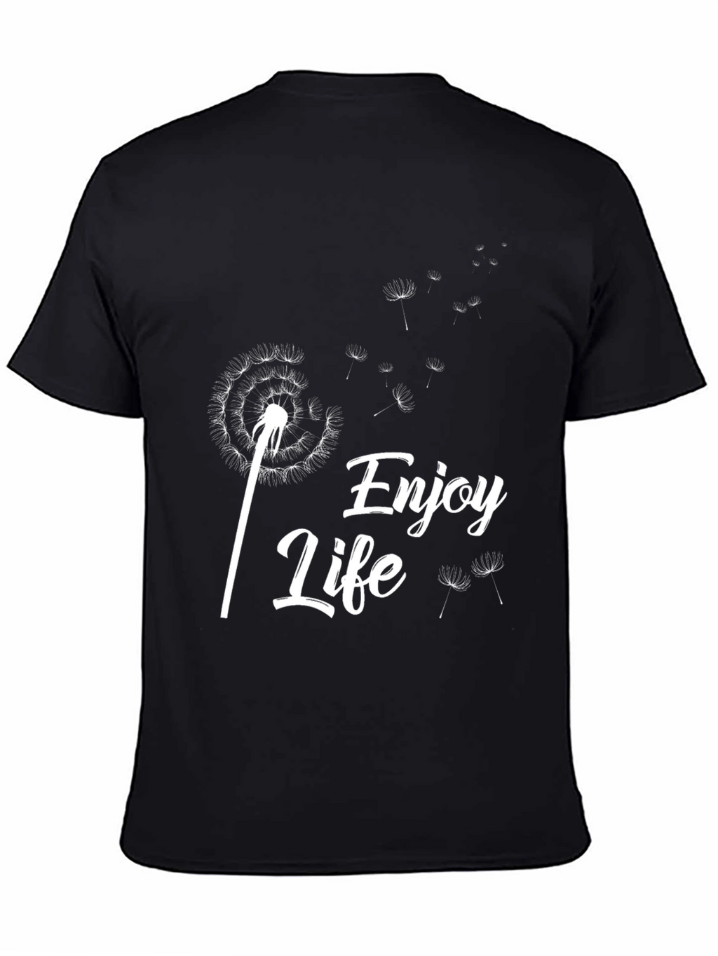 Enjoy Life Dandelion Graphic Tee - Black Cotton