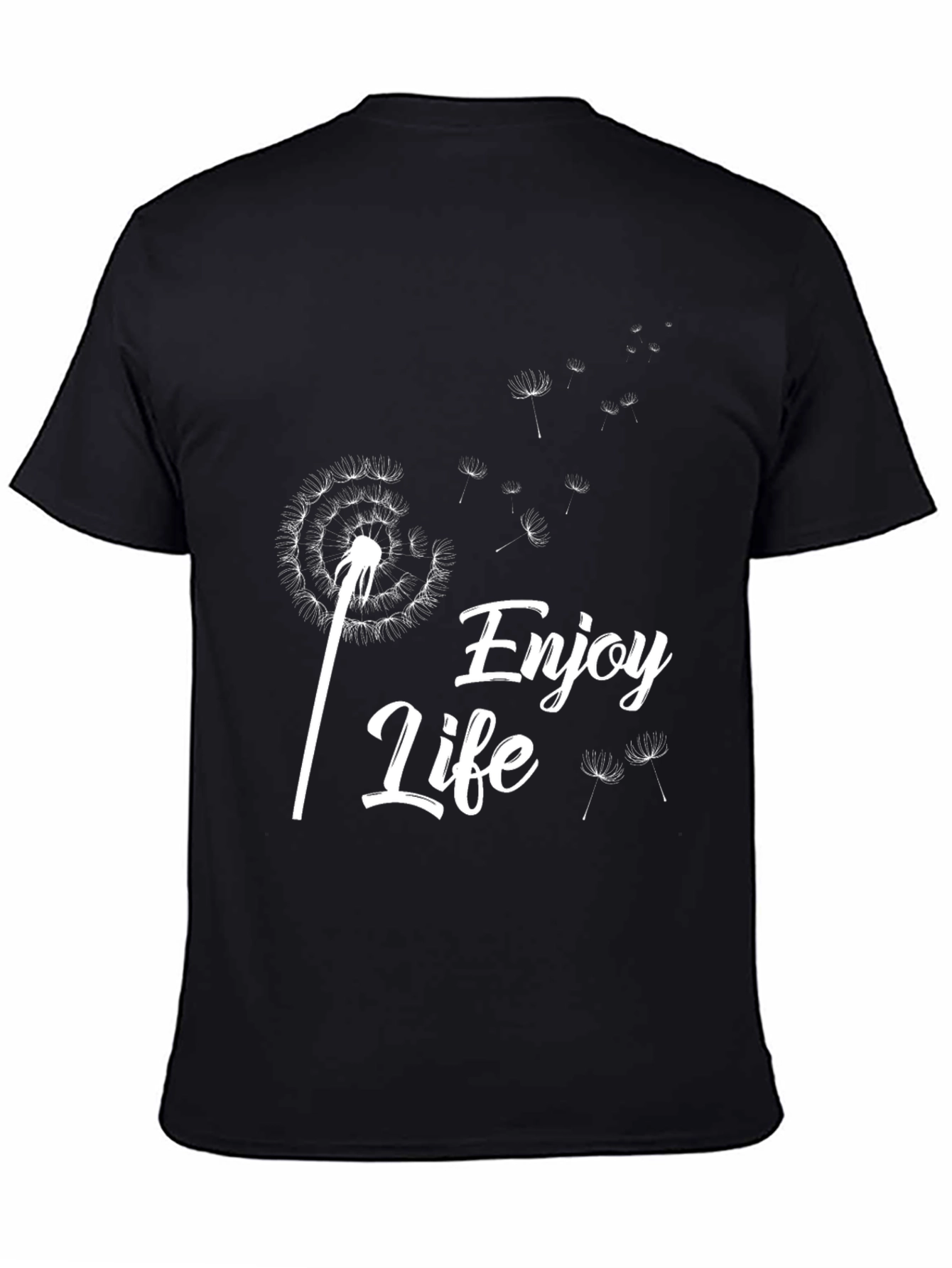 Enjoy Life Dandelion Graphic Tee - Black Cotton