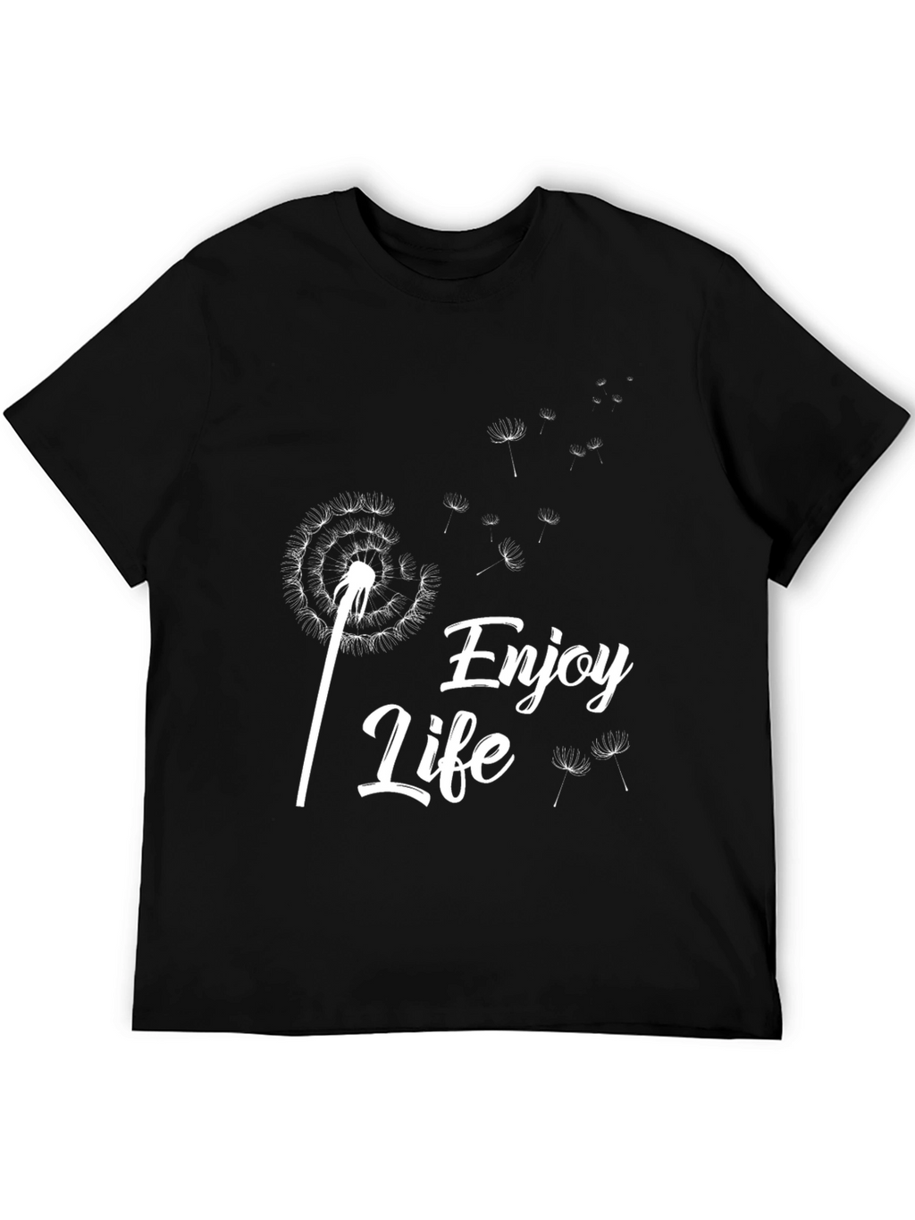 Enjoy Life Dandelion Graphic Tee - Black Cotton
