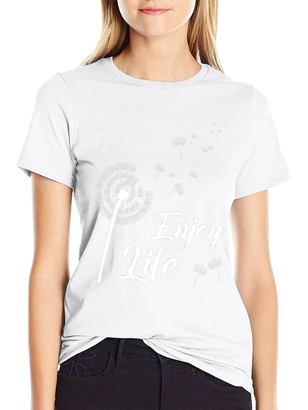 Enjoy Life Dandelion Graphic Tee - Black Cotton