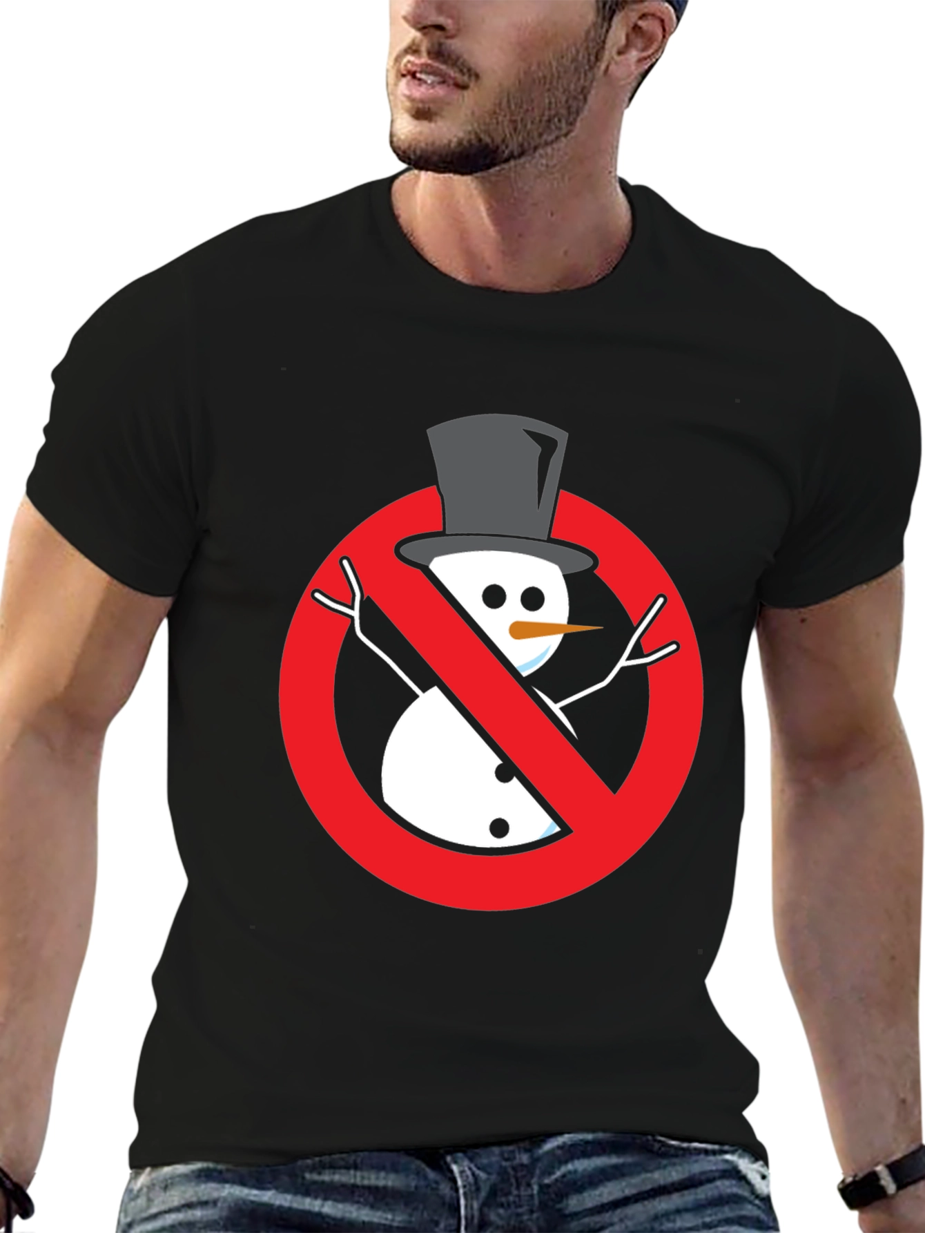 Anti-Snowman Graphic Tee - Novelty Holiday Humor Shirt