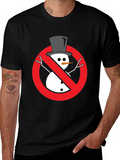 Anti-Snowman Graphic Tee - Novelty Holiday Humor Shirt