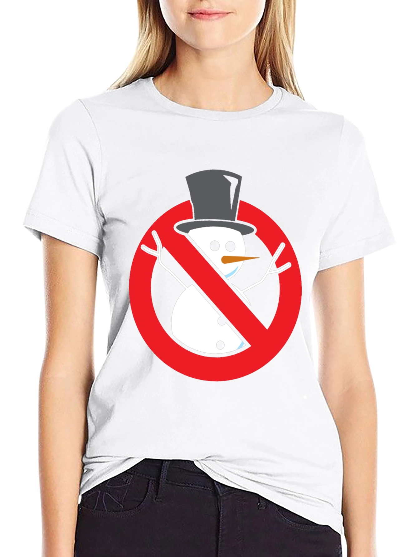 Anti-Snowman Graphic Tee - Novelty Holiday Humor Shirt