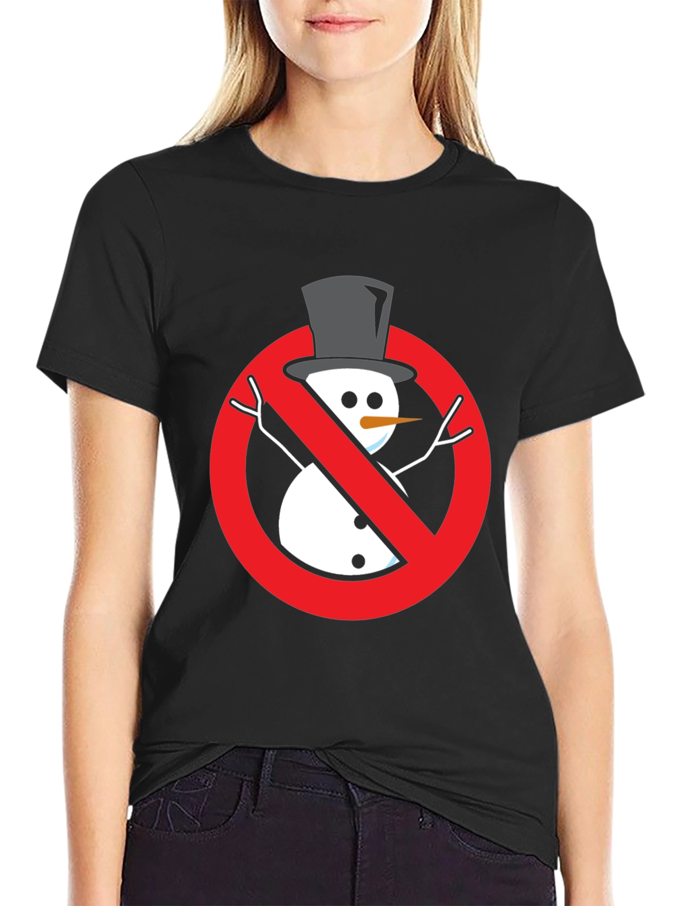 Anti-Snowman Graphic Tee - Novelty Holiday Humor Shirt