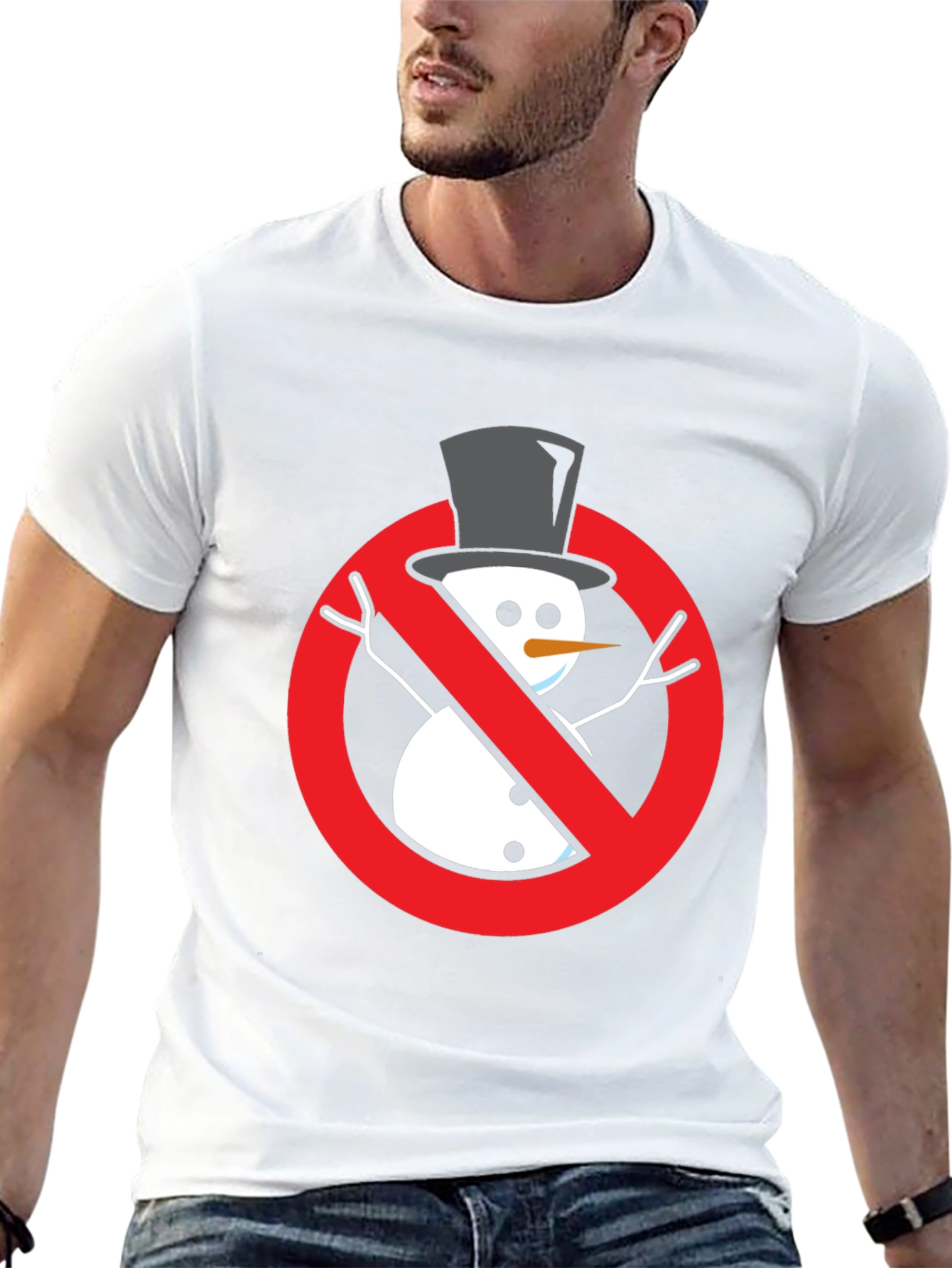Anti-Snowman Graphic Tee - Novelty Holiday Humor Shirt